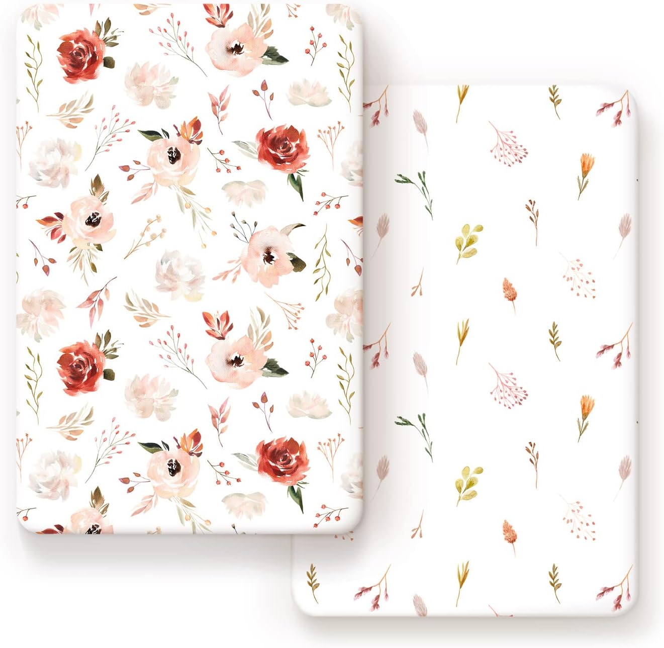 GRSSDER Stretchy Ultra Soft Jersey Knit Fitted Pack n Play Sheets Set 2