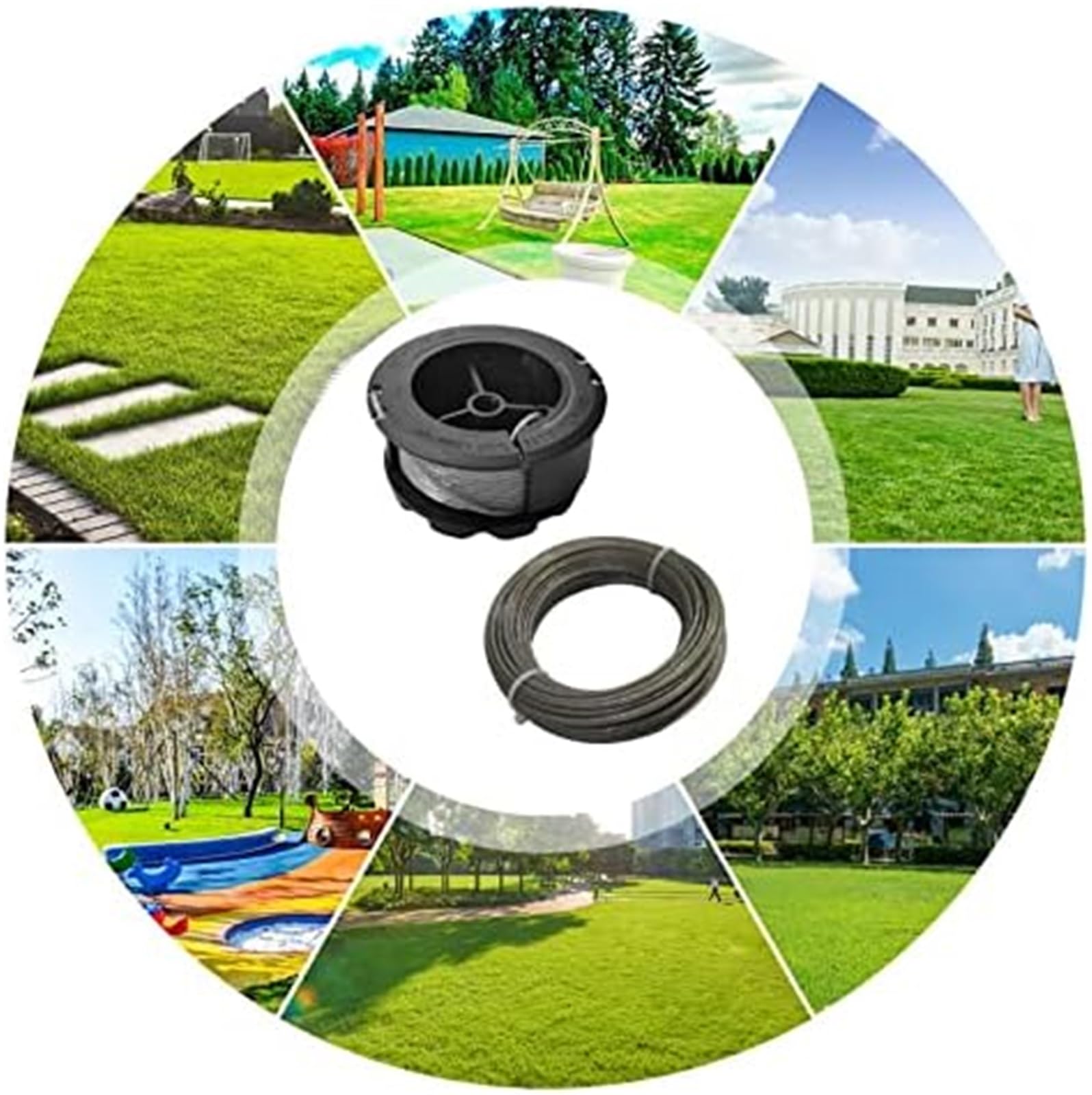 Wivplex Carrete para cortacésped F016800570 Carrete de Repuesto para cortacésped, Hilo de cortacésped de 1,6 mm x 6 m, para Corte de césped Universal 18 18-26 18-260(Black 2 1)