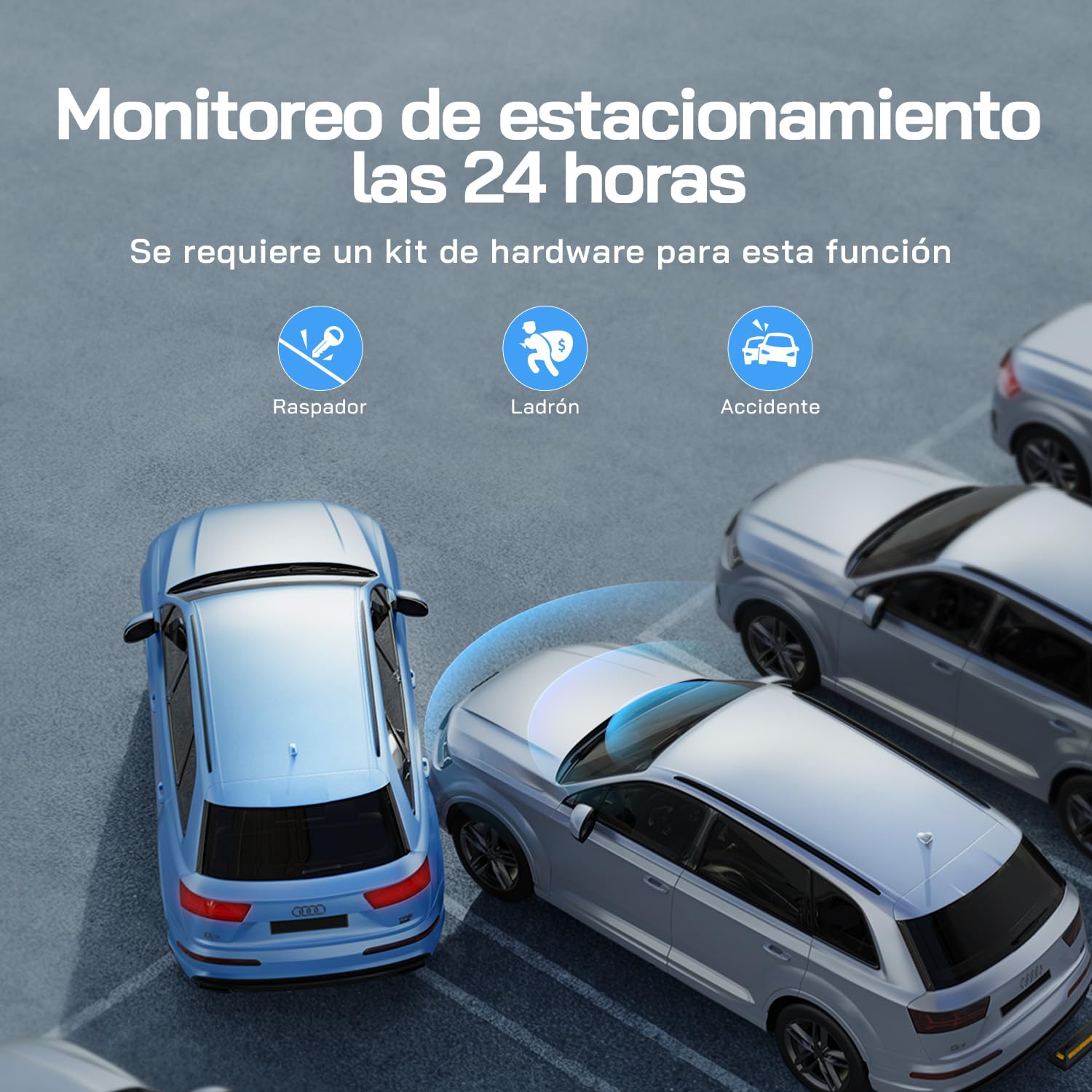 WOLFANG Dashcam, Cámara de Coche Delantera y Trasera 2.5K QHD, Dash Camera para Coches de 170º Gran Angular Monitor de Aparcamiento 24H con Grabación en Bucle y Sensor G