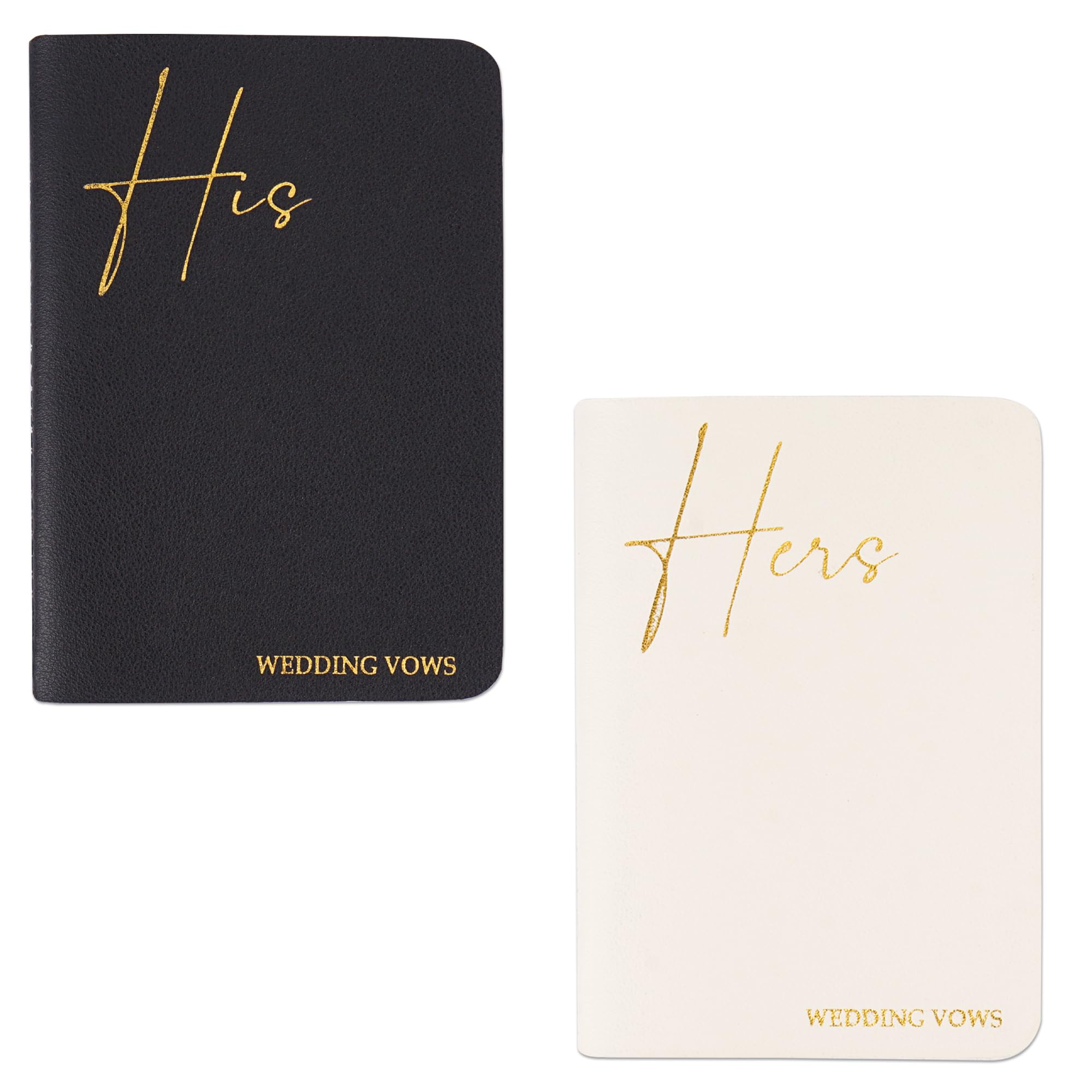 Czzmy 2 Pcs Wedding Vow Books His and Hers,Wedding Vows Journal Wedding Day Officiant Book 5.9 x 3.9 Inch,Wedding Gifts 12 Pages/Pcs(2-Black White)