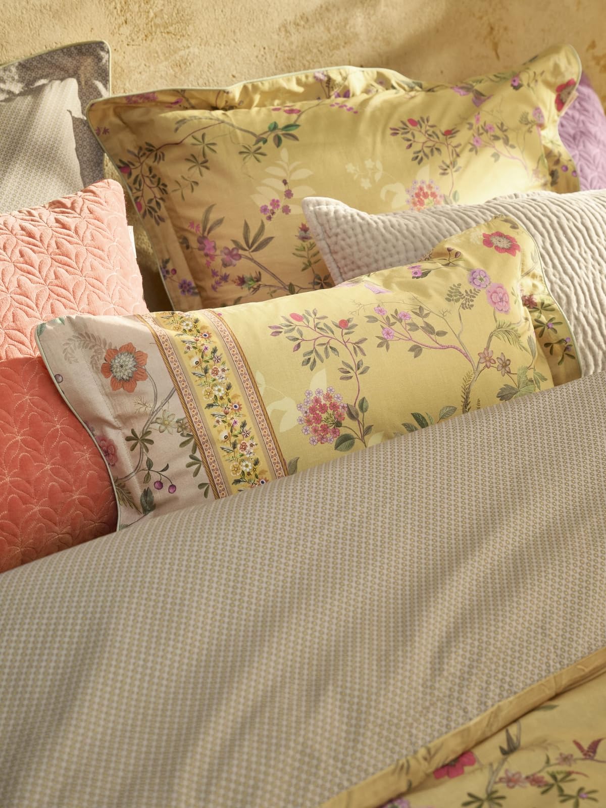 Pip Studio Bodhi Flower bettwäsche-Set 2 TLG. - 135 x 200 cm - Gelb - Baumwolle - mit Reißverschluss
