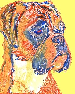 Boxer Dog Owner Gift, Boxer Dog Wall Art, Dog Art Print, Colorful Boxer Dog Decor, Colorful Abstract Boxer Dog Artwork Hand Signed Oscar Jetson