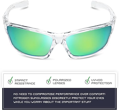 Miniatura 146 de Nitrogen - Gafas de sol deportivas polarizadas envolventes para hombre y mujer, UV400, para conducir, pescar, correr, andar en bicicleta, gafas