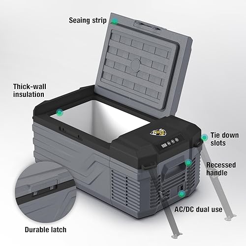 Miniatura 8 de YELLOW JACKET Refrigerador de coche de 12 voltios, enfriador eléctrico de 16 cuartos de galón, refrigerador portátil para acampar al aire libre,