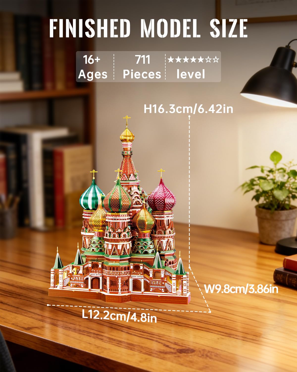 Piececool Puzzle 3D in metallo per adulti Cattedrale di San Basilio in metallo, kit per la costruzione di architettura, tempo di famiglia, decorazione per la casa, migliori regali