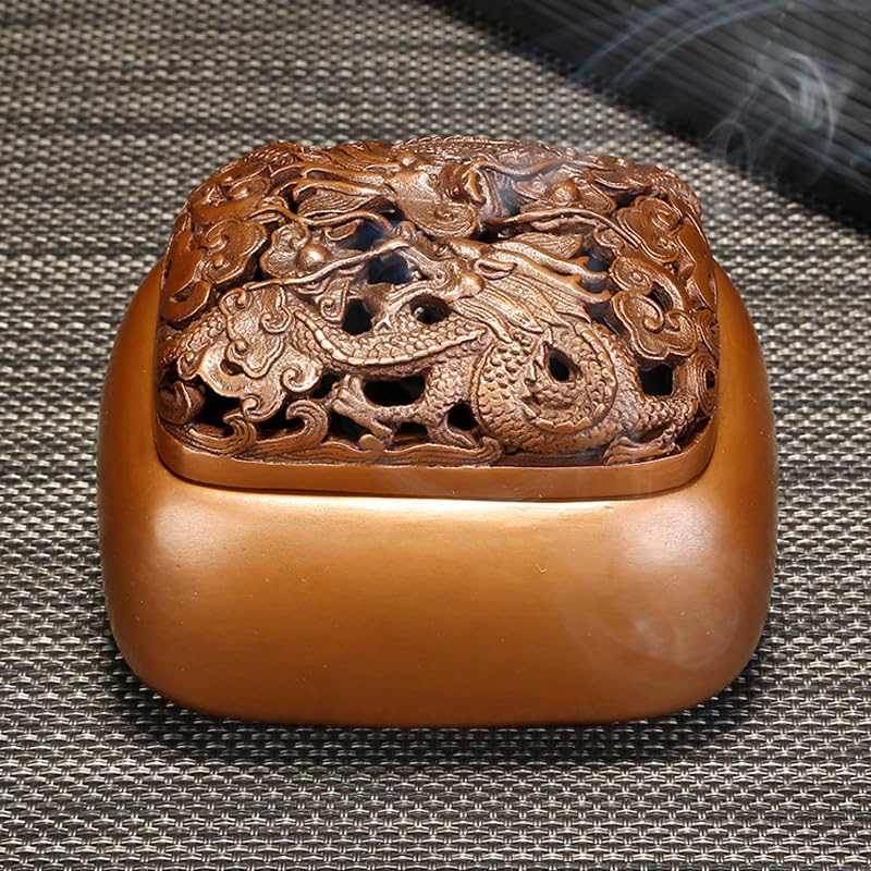 Quemador de Incienso Porta Conos, Quemador de Incienso reflujo Cobre, Cascada aromaterapia, 10x8,5x8cm