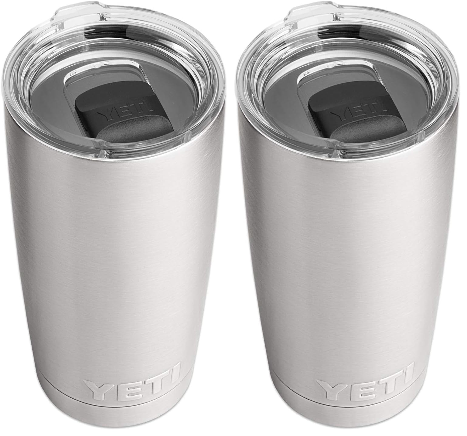 YETI Rambler 20 oz Stainless Steel Vacuum Insulated Tumbler w/MagSlider Lid All Stainless Steel 20 Ounces (Pack of 2)