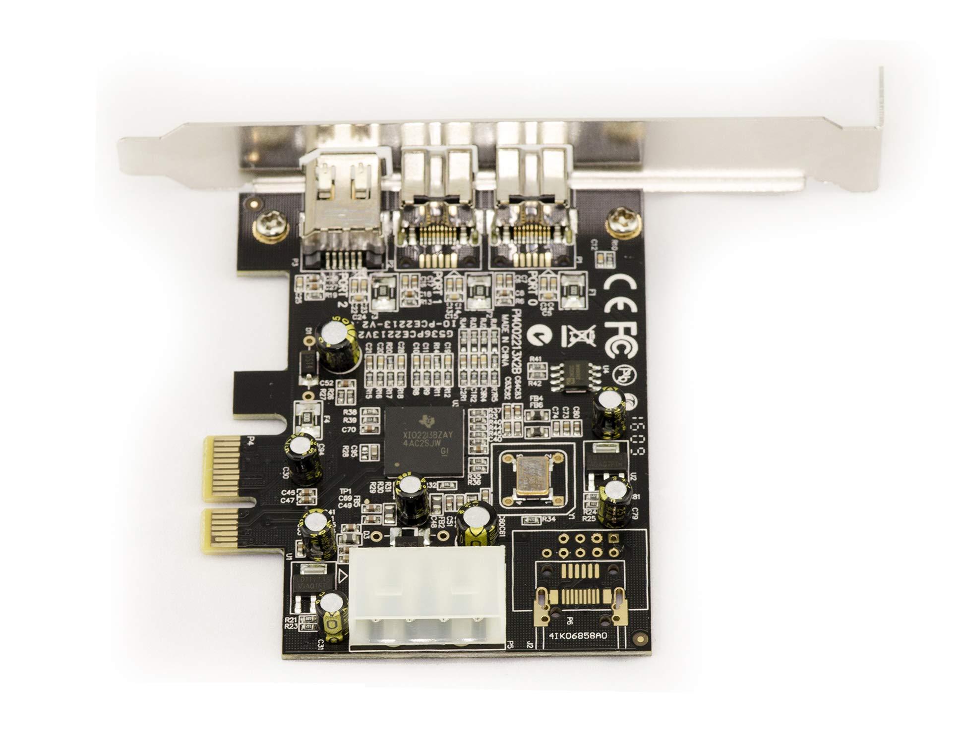 KALEA-INFORMATIQUE PCI-Express-Karte/Controller-Karte (FireWire 800 und 400 / IEEE 1394a und IEEE 1394b über PCIe 1x, 2+1 Ausgänge, Chipsatz TI XI02213BZAY