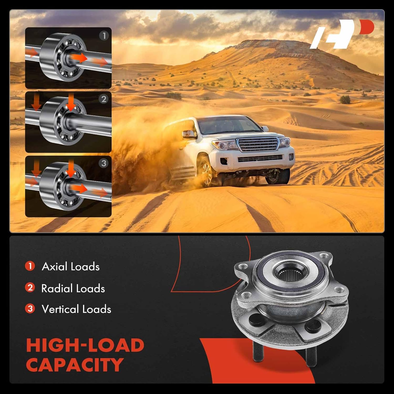 A-Premium 2 x Front Wheel Bearing and Hub Assembly with 5-Lug Compatible with Lexus LS460 2009-2017, LS600h 2008-2016, AWD Only