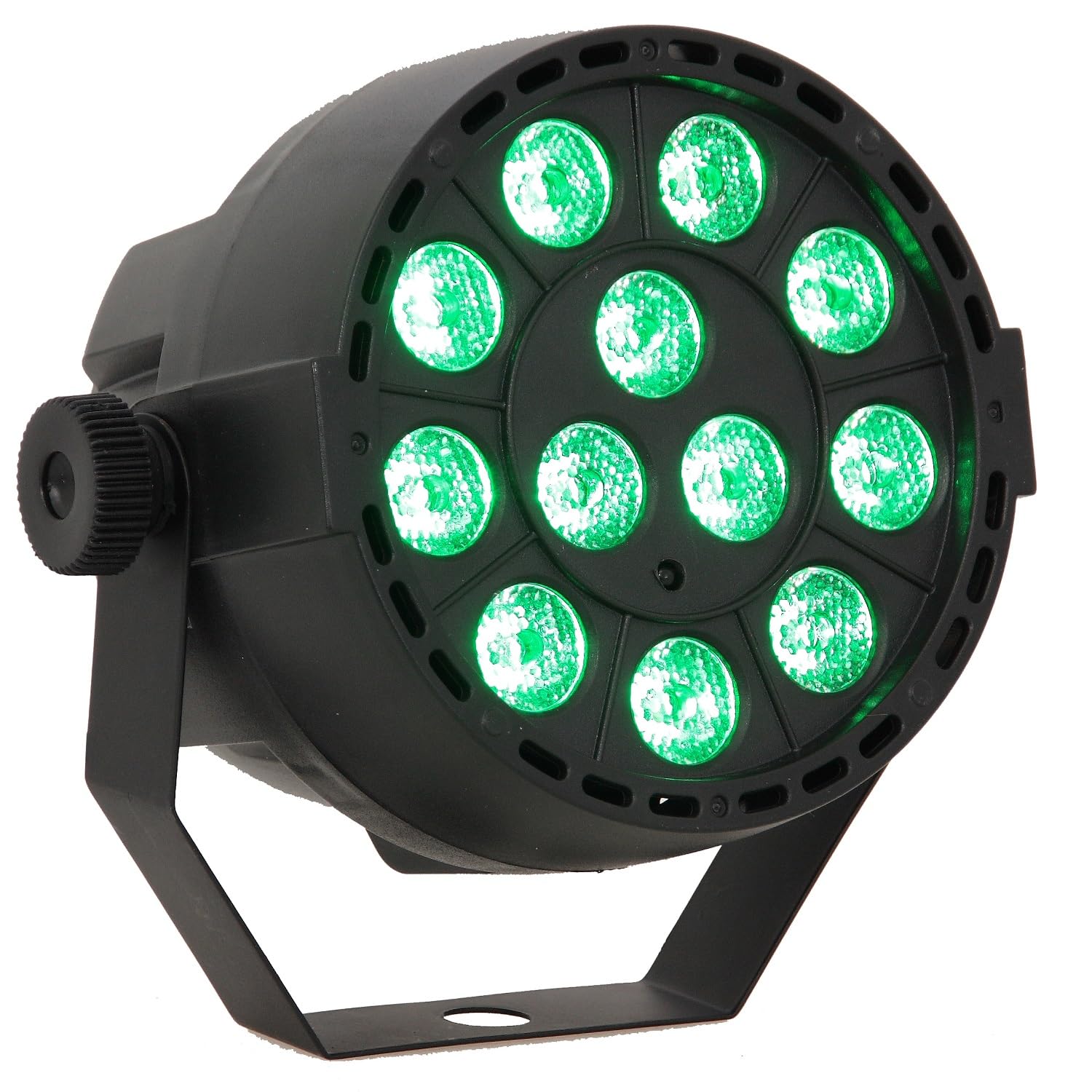 Ibiza - PAR-MINI-RGB3 - Foco PAR con 12 LEDs RGB de 3W cada uno 3-IN-1 con efecto estroboscópico - Negro
