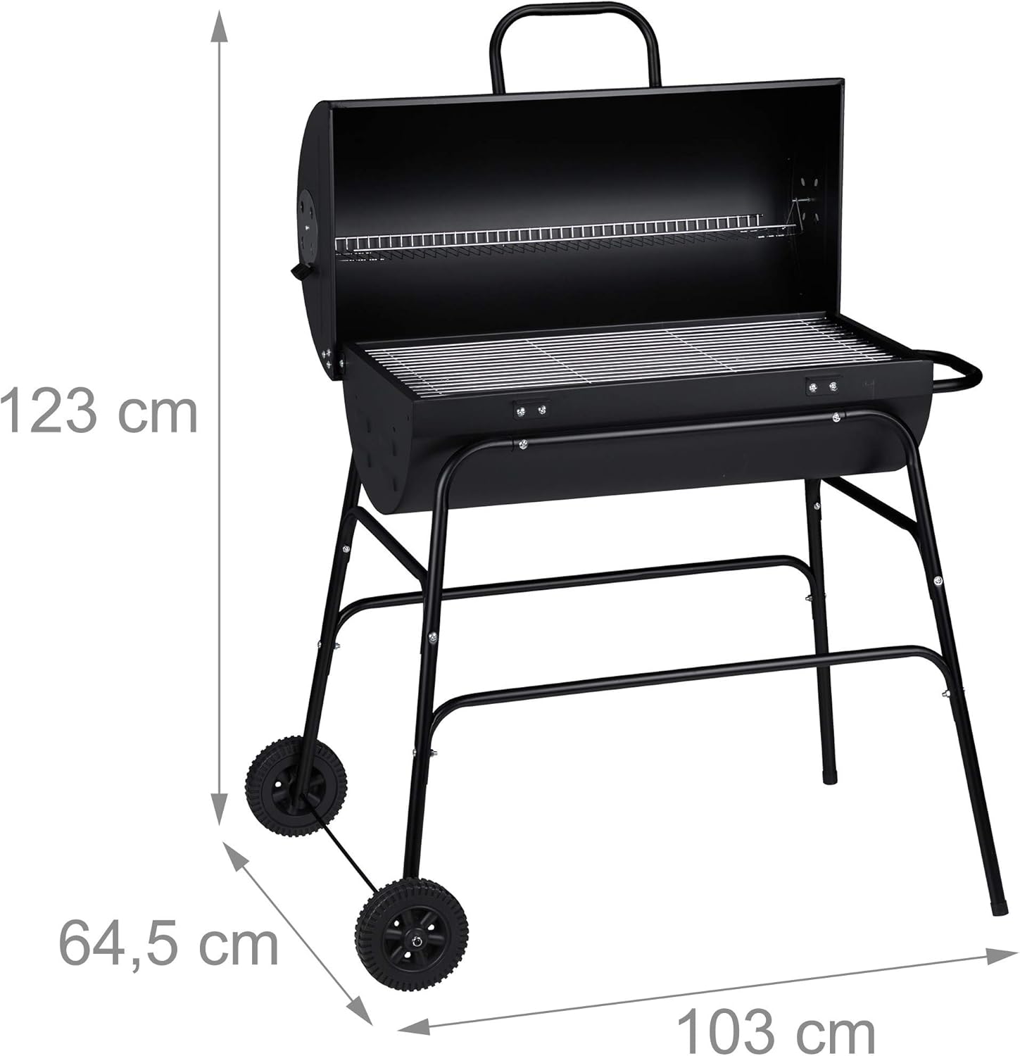 Relaxdays Griglia Portatile XXL, Instant Barbecue con Coperchio, Aerazione Regolabile, Stabile,HLP 96,5x103x64,5 cm,Nero Relaxdays Griglia Portatile XXL, Instant Barbecue con Coperchio, Aerazione Regolabile, Stabile,HLP 96,5x103x64,5 cm,Nero