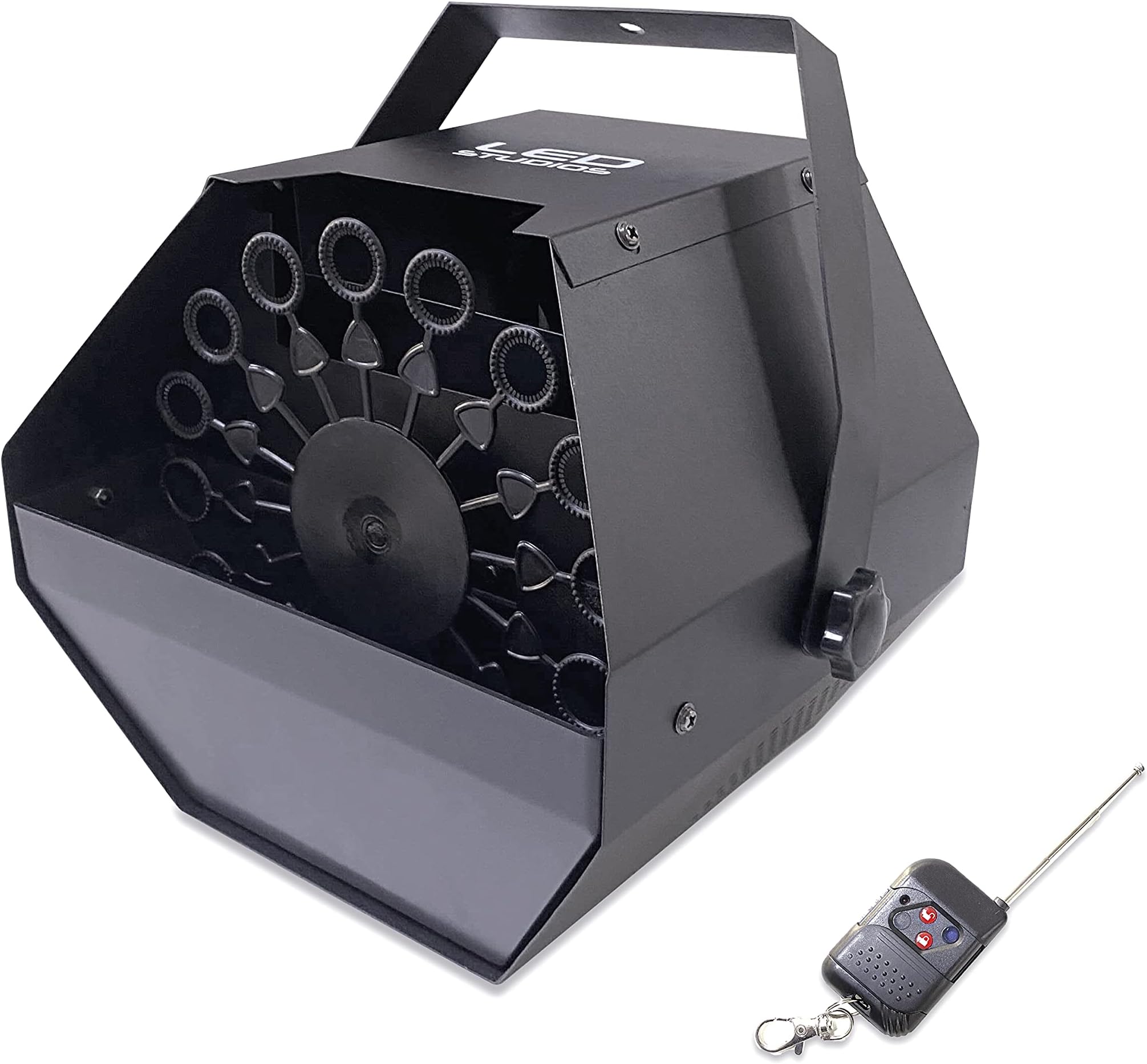 Battery and Power Operated Bubble Machine with Wireless Remote Control, High output of large bubbles, safe and easy to use for home, events, kids parties & play areas (Machine Only)