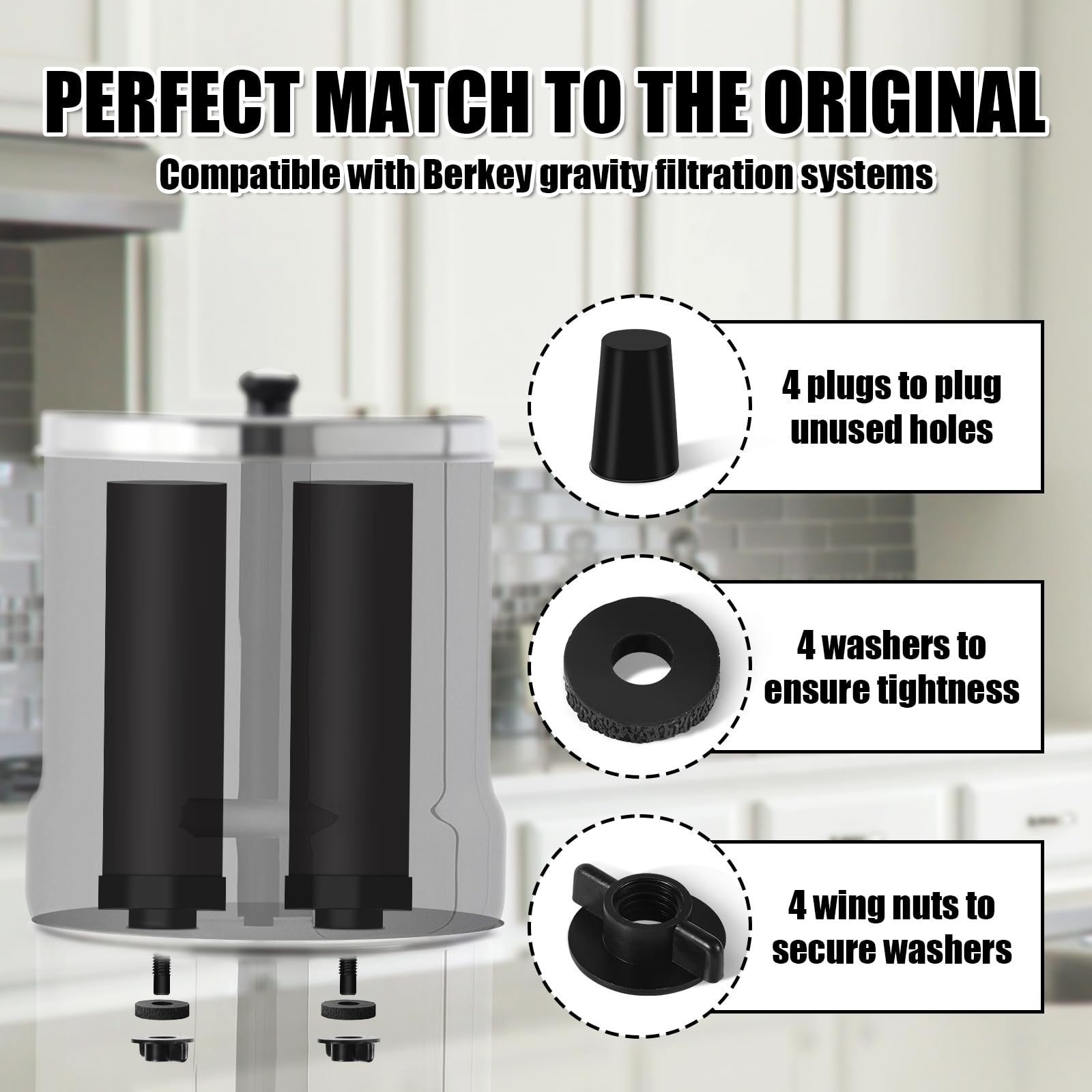 Replacement Kit Water Filter for Berkey Including 4 Washers - Image 3