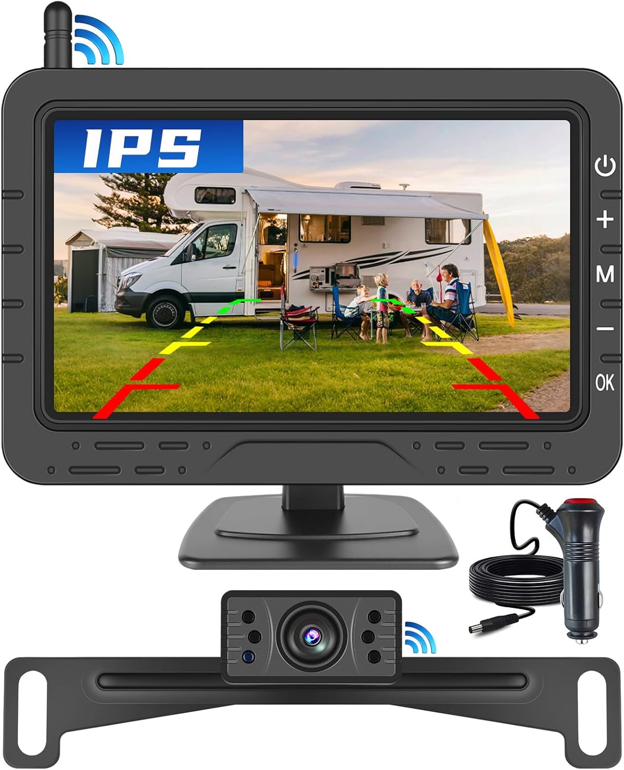 Hikity Wireless Backup Camera Monitor Kit, 4.3 Inch Rear View Camera IP68 Waterproof Night Vision, HD 1080P Display Screen for Car/Truck/Pickup/SUV/Van/RV