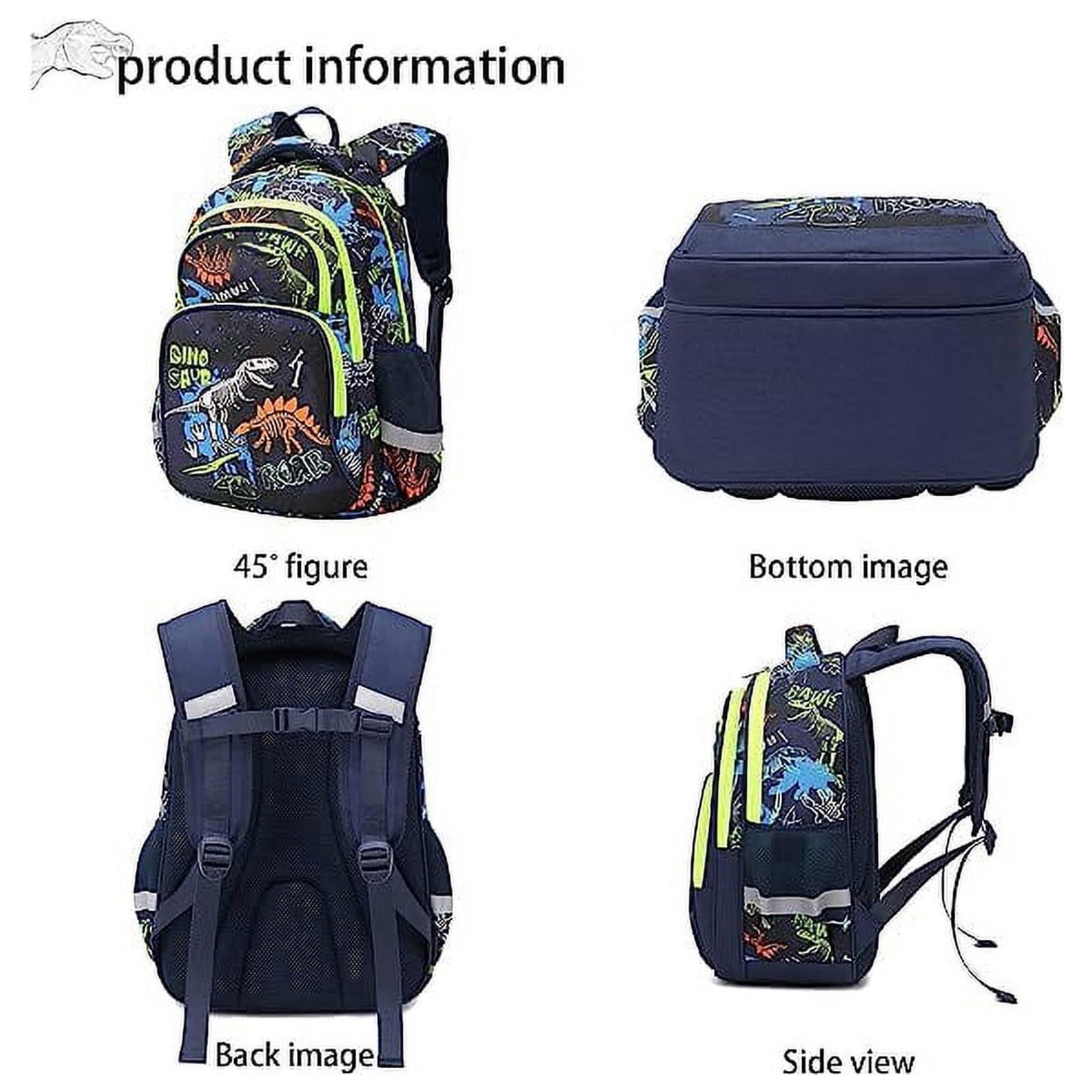 Set di 3 zaini per ragazzi con scatola per il pranzo astuccio per matite borsa per libri scolastici per bambini scuola prescolare Bookbag per ragazzo e ragazza zaino da trekking piccolo, Verde