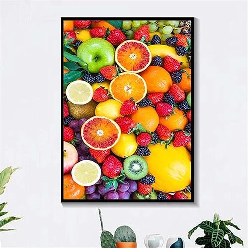 Cuadros de frutas nórdicas, limón, kiwi, aguacate, póster impreso en lienzo. Cuadro de arte de pared de lienzo para la decoración del hogar de la