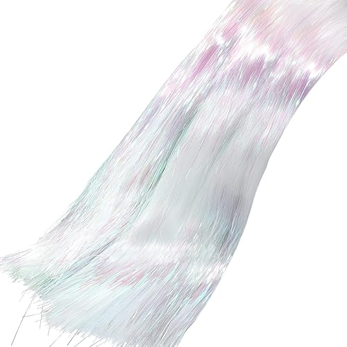 Boao Guirnalda de flecos de oropel iridiscente de 10000 hebras para decoración de árbol de Navidad, suministros de fiesta de graduación, decoración