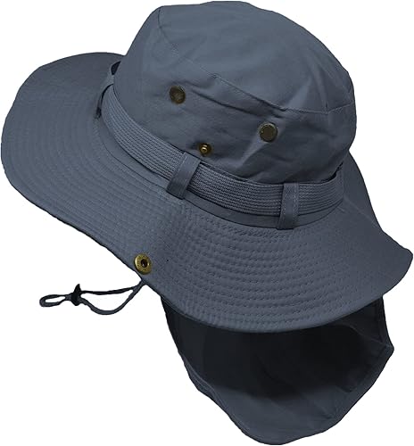Miniatura 3 de Glory Max Sombrero de cubo Boonie con cubierta de solapa para el cuello Sun Safari ala ancha Pesca Jardín Senderismo Cap