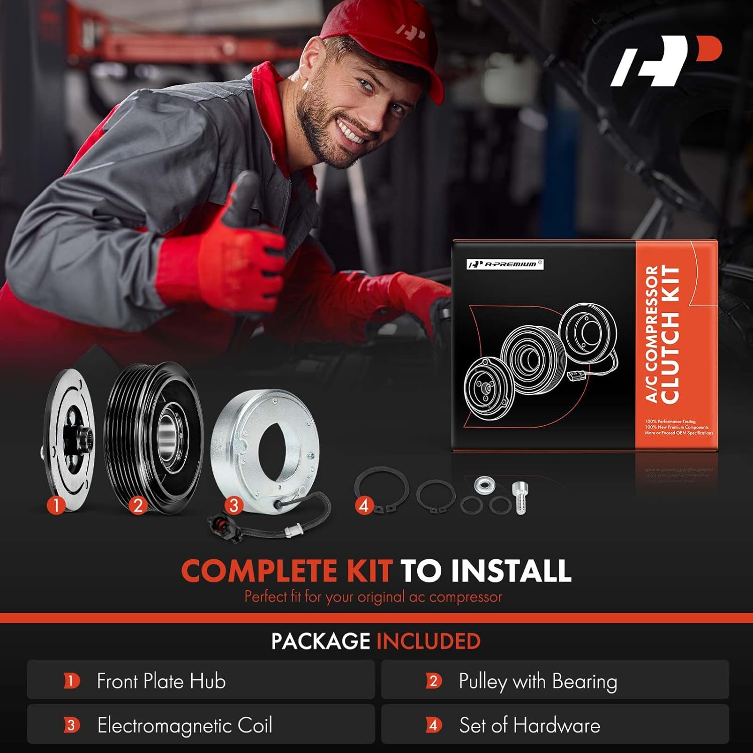 A-Premium Air Conditioner AC Compressor Clutch Kit Compatible with Subaru Forester 2011 2012 2013, 2.5L