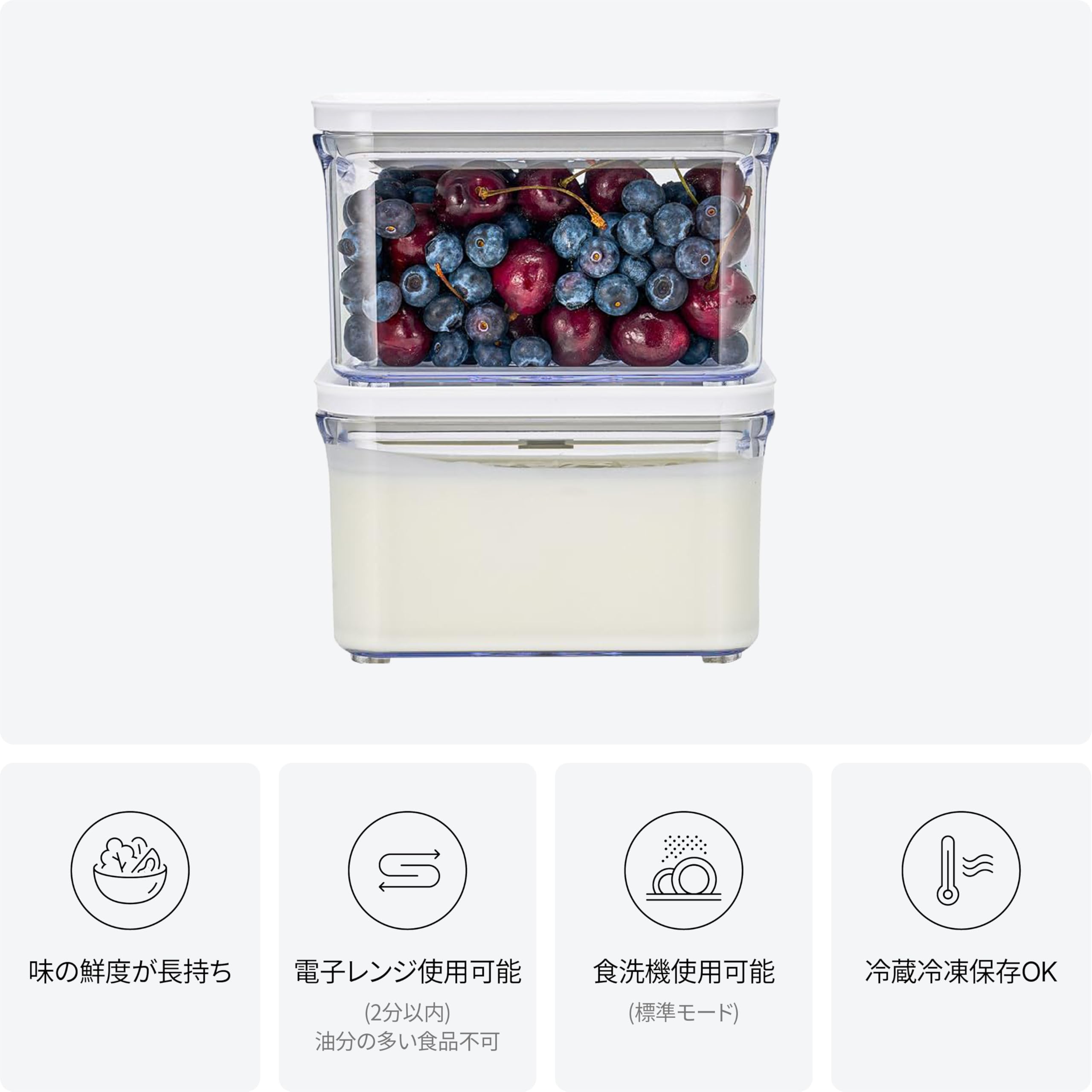 Amazon｜VAKUEN プレミアム真空保存容器 2個セット, バルブ式で簡単