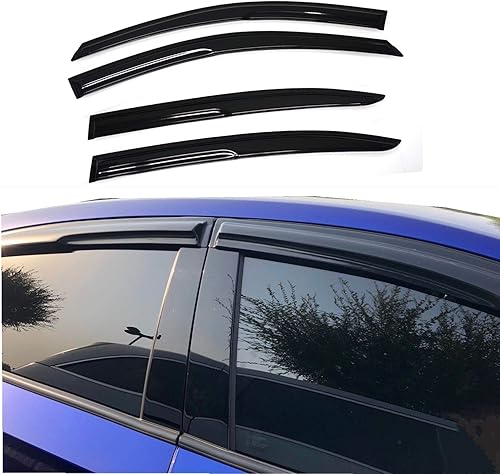 Miniatura 1 de JDM - Deflector de ventana lateral con cinta adhesiva 3D de montaje exterior, compatible con Honda Accord 2018-2020 de 10ª generación, protector