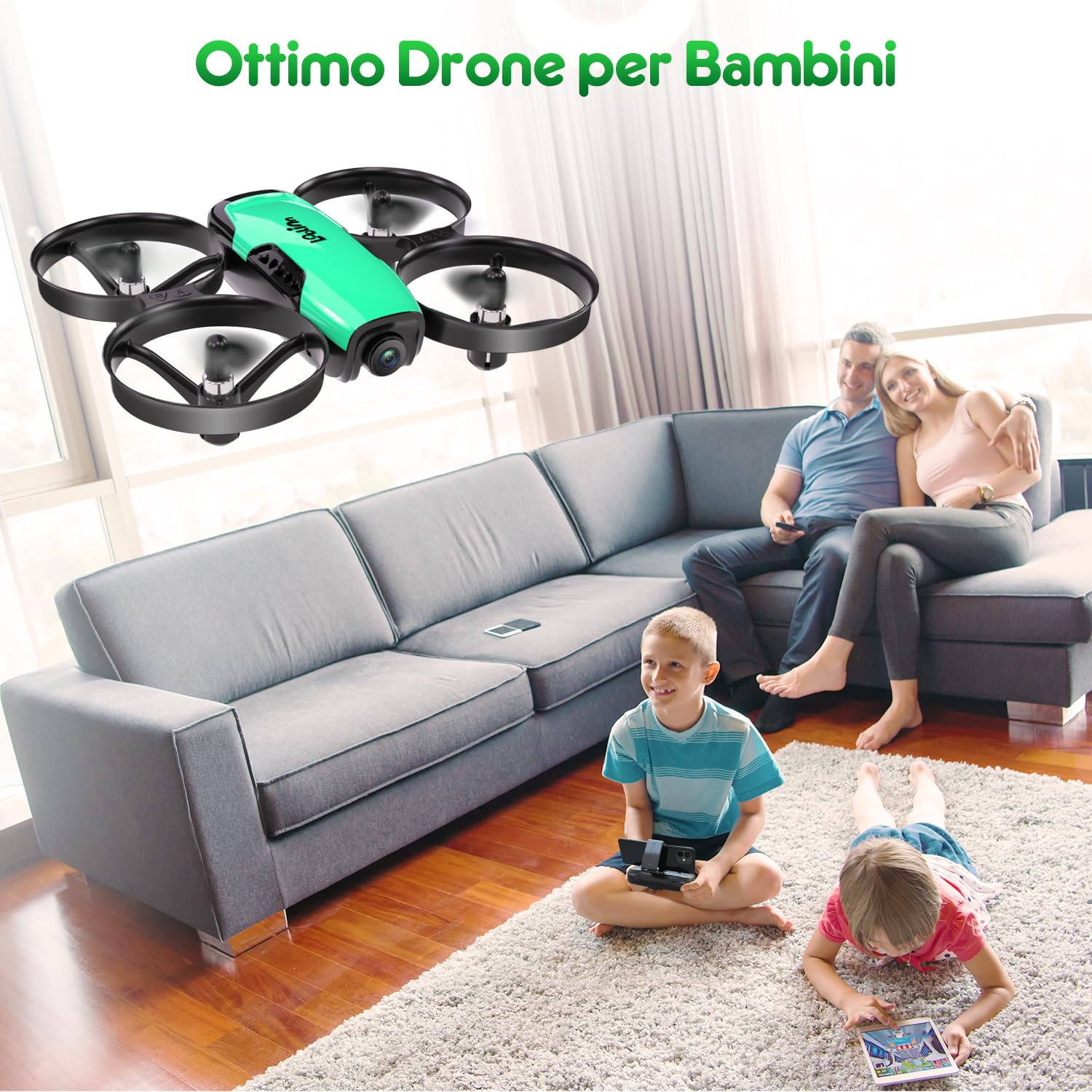 Loolinn | Drone Giocattolo con Telecamera per Bambini (8+) Regalo - Mini Quadricottero Radiocomandato, Sicuro Da Far Volare, Due Batterie, Certificazione Approvata C0 (Regalo per Bambini)
