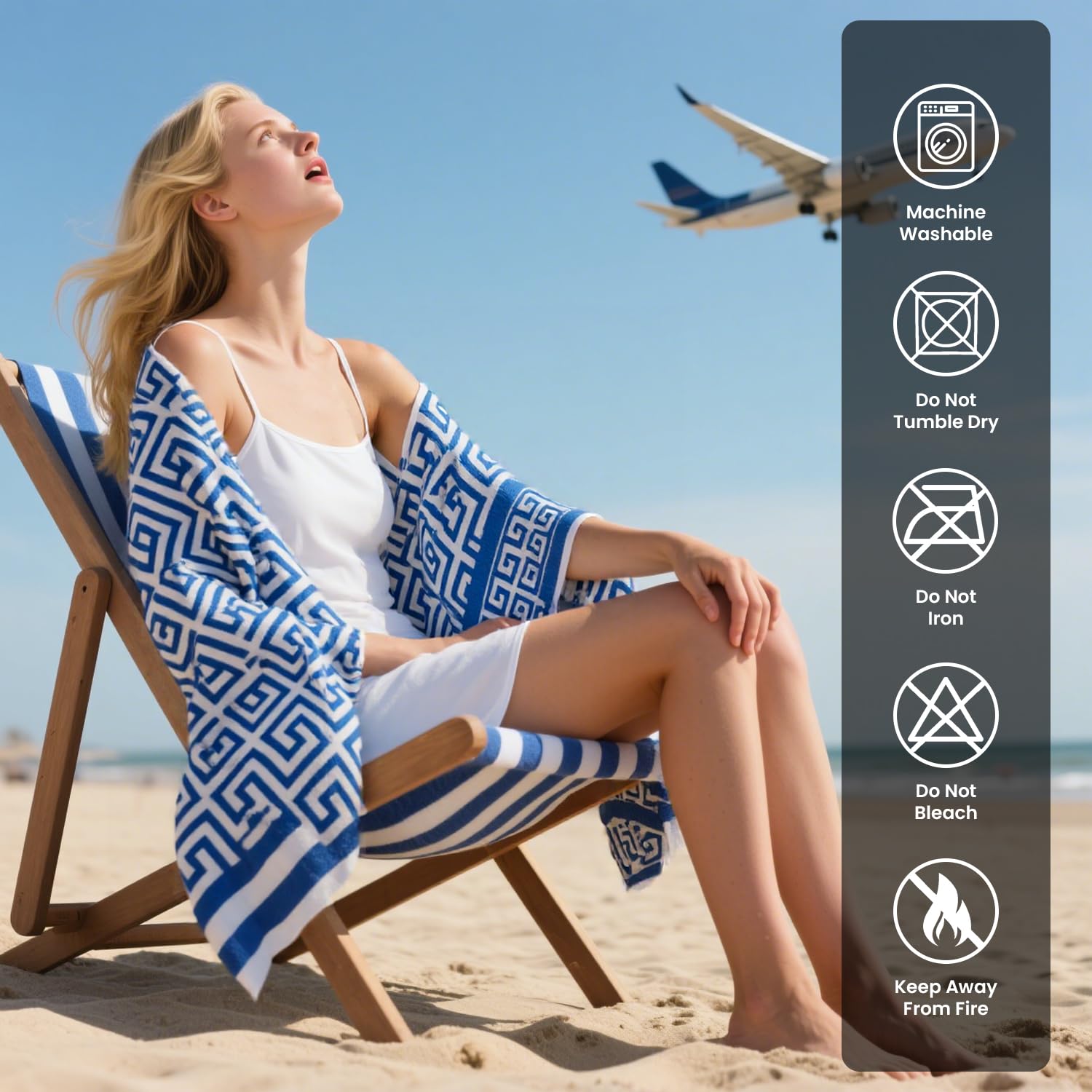 GC GAVENO CAVAILIA Extra Large Beach Towel for Adults - Quick Dry Microfibre Printed Beach Towels - Super Absorbent Beach Towel for Swim (180 x 100 cm) - (1 Piece) Soft, Sand Free,Lightweight - Multi — view 6