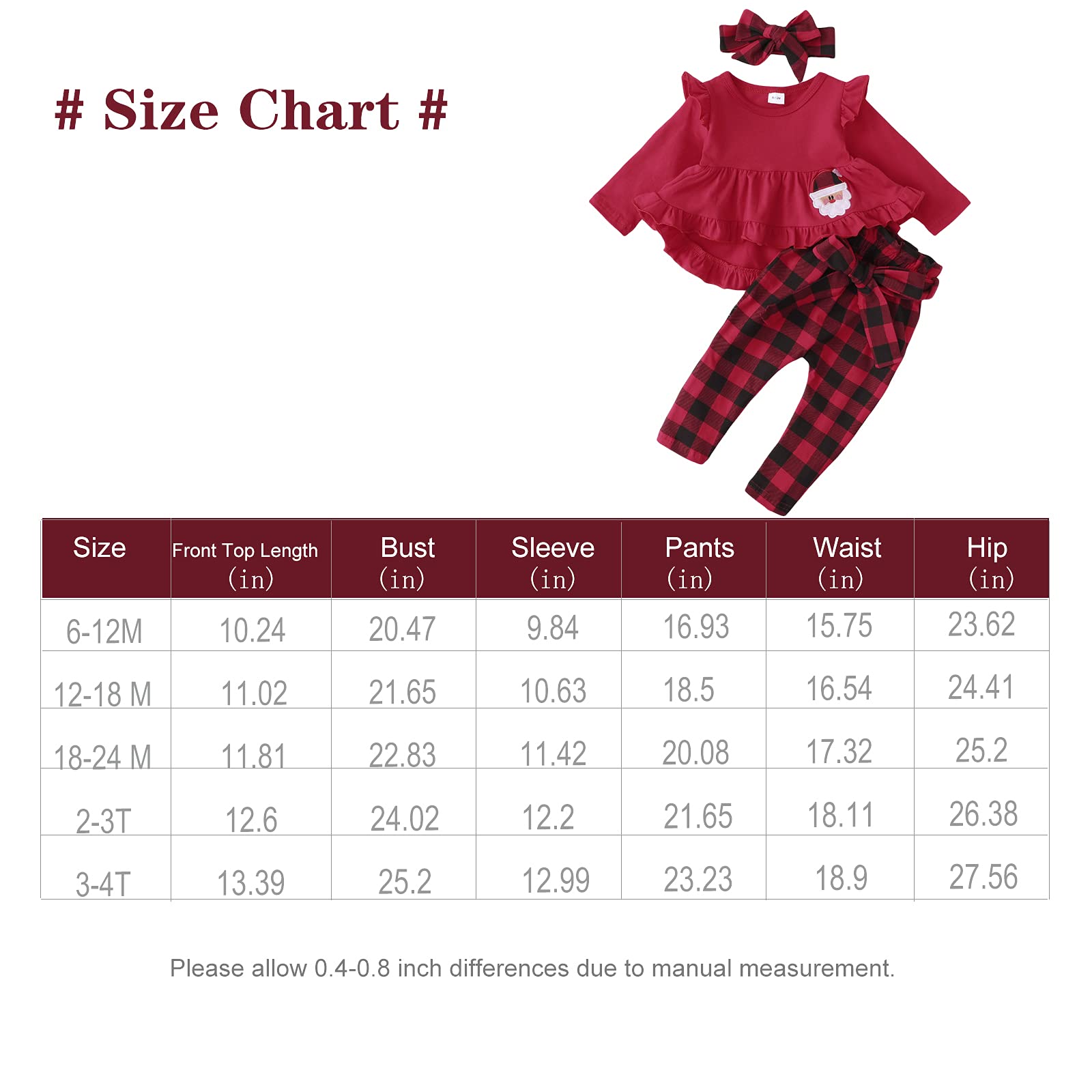 Kucnuzki Conjunto de ropa de bebé para niña, conjunto de camisa con volantes y pantalones florales, ropa de otoño e invierno para niña