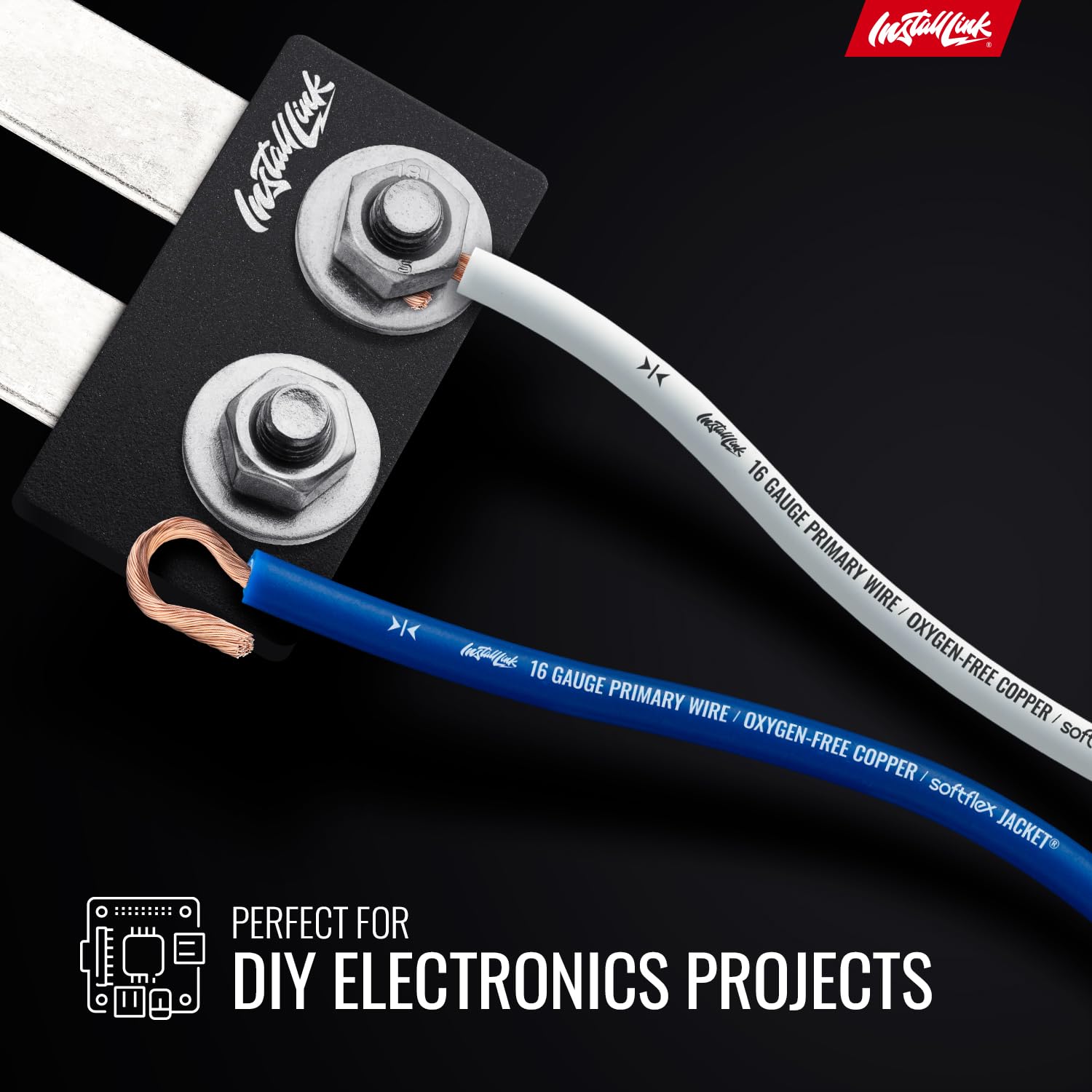 Install Link 16 AWG Gauge Remote Primary Wire, OFC Copper (18ft x 8pcs = 144 Feet Total)