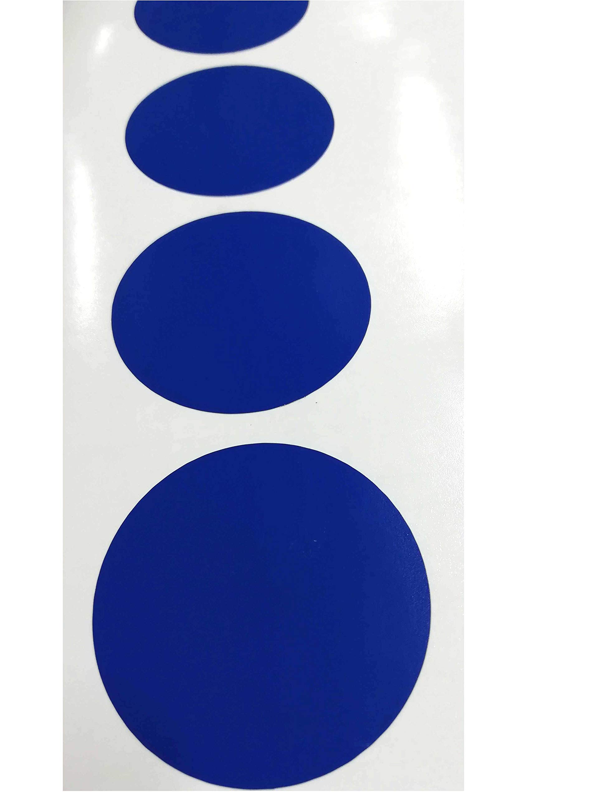 Stickers Adesivi - Bollini segnaposto - calpestabili antiscivolo, delimitazione aree, indicatori di direzione, segnalazione percorso, direction markers, emergenza sanitaria (150pz - 5x5cm) (Blu)