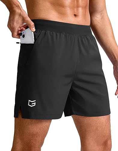 Miniatura 13 de G Gradual Pantalones cortos deportivos para correr para hombre de 7/5/9 pulgadas, bolsillo con cremallera, ligeros, para entrenamiento, gimnasio