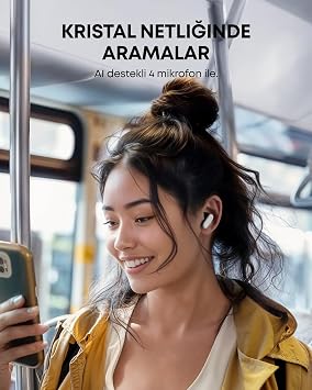 Soundcore R50i NC Kulak İçi Bluetooth Kulaklık, Gürültü Engelleme, Güçlü Bas, 45 Saat Çalma Süresi, 2'si 1 Arada Kılıf ve Telefon Standı, IP54 Su Geçirmez, Beyaz - A3959