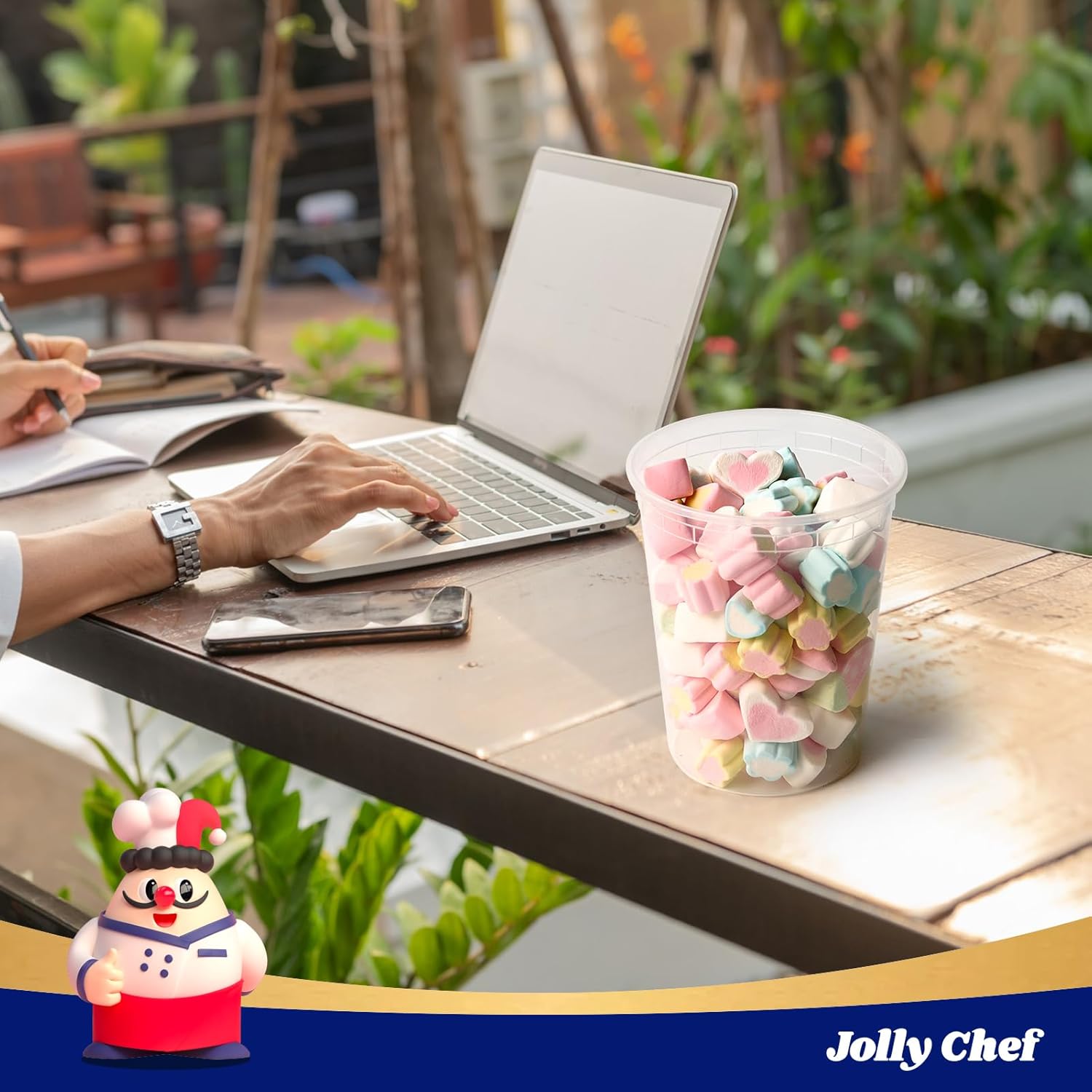 JOLLY CHEF Deli Food Storage Containers with Lids 32 OZ 48 Set Food Storage Containers,Stackable | Leakproof | Microwave | Dishwasher | Freezer Safe - Image 6