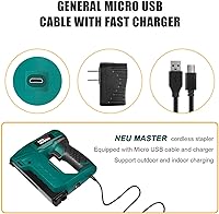 Vista 7 de NEU MASTER Electric Staple Gun, Cordless Staple Guns with Staples & USB Charger, Heavy Duty for Upholstery, Crafts, Carpentry, Material Repair