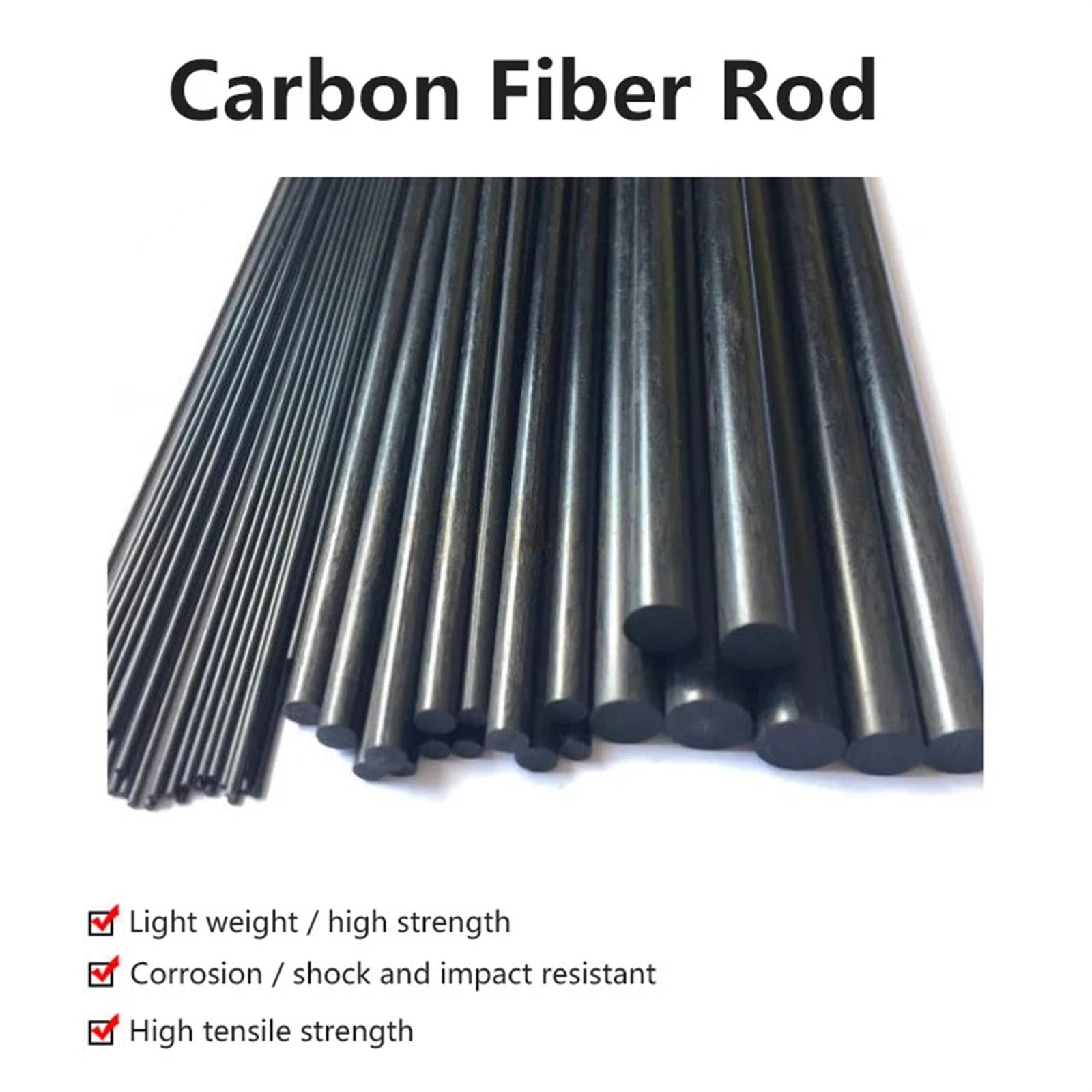 2pcs Length 500mm Carbon Fiber Rods for RC Airplane Matte Pole 2mm 1mm 1.5mm 2.5mm 3mm 4mm 5mm 6mm 7mm 8mm 10mm 11mm 12mm Carbon Fiber Square Tube(7.0x500mm)