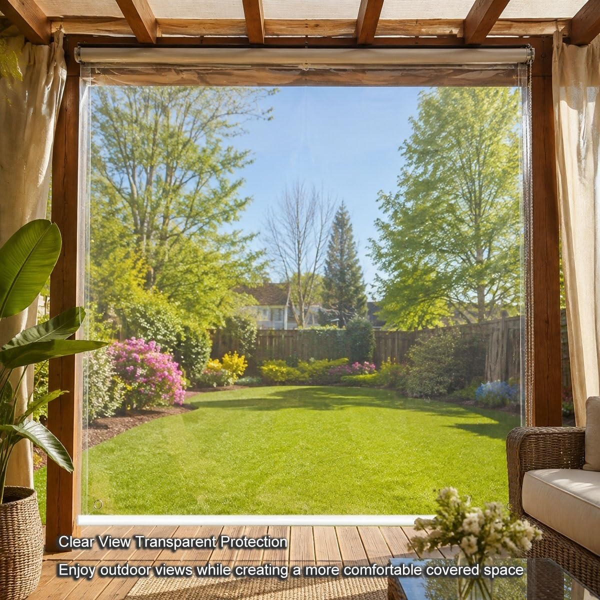 Tapparella avvolgibile trasparente esterna, persiane PVC impermeabili patio