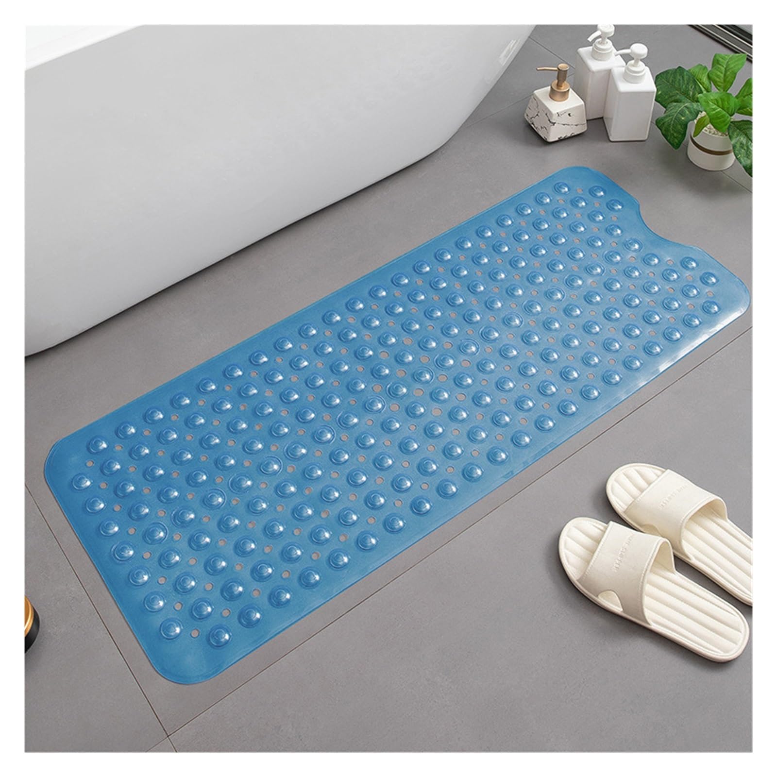 Tappetino Antiscivolo for Bagno in PVC Tappetino for Massaggio for Vasca Tappetino for Uso Domestico Tappetino for Doccia con Ventosa 100 * 40 cm per Vasca, Doccia E Bagno(Blue)