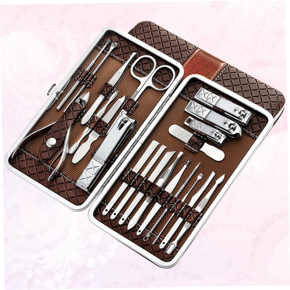 Healvian 21pezzi Kit Tagliaunghie in Set per Manicure Tagliaunghie per Unghie Strumenti Professionali in Acciaio Inox per Tagliare e Modellare le Unghiper Manicure e Pedicure