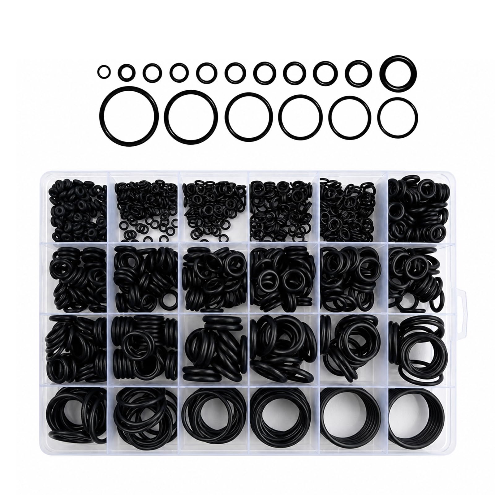 1020 Pcs 20 Sizes O Ring Kit, Premium Rubber Washers Assortment Set, Nitrile O-Rings Gaskets for Plumbing, Automotive, Pressure Washer and Air Gas Sealing Repair