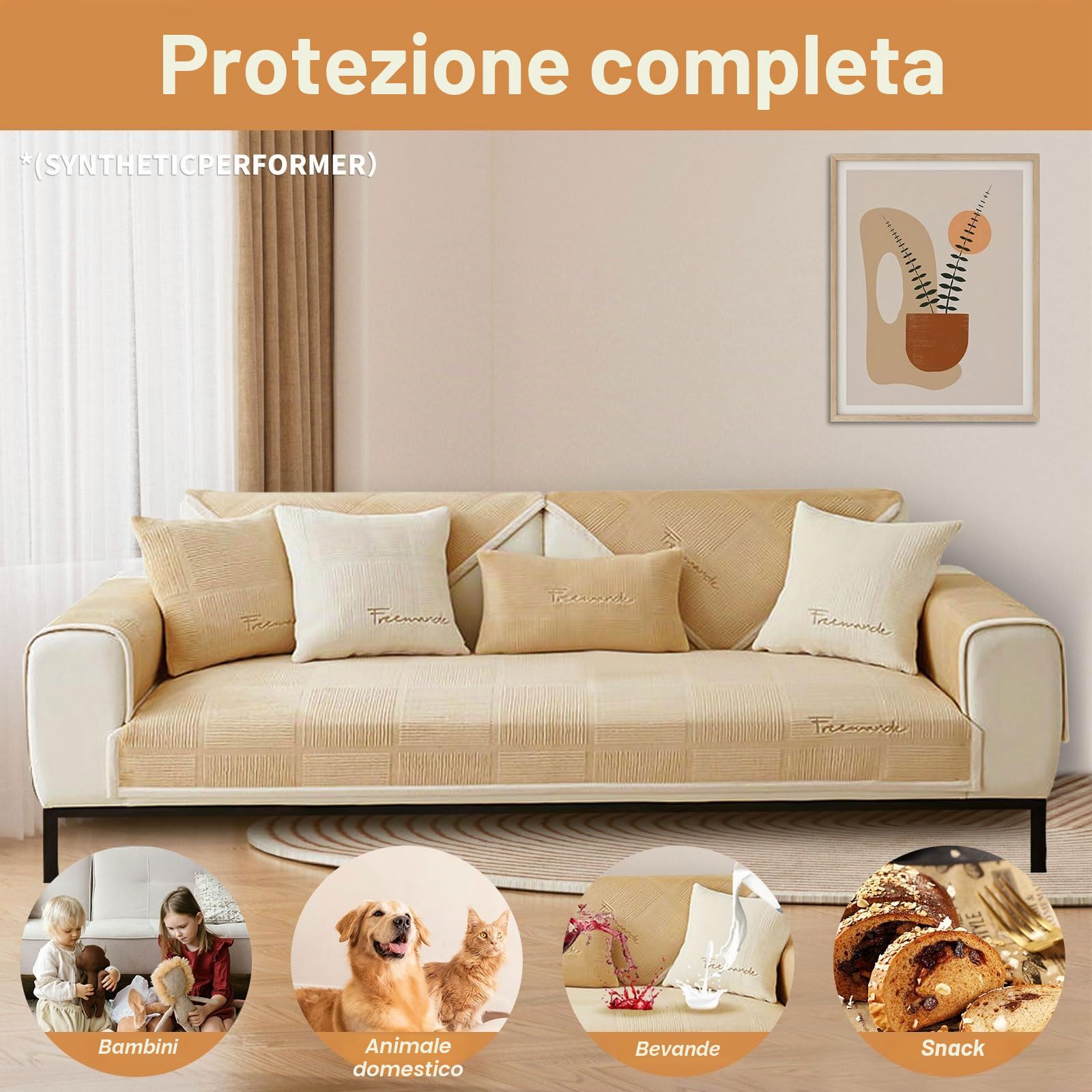 kogxscej Copertura per divano in velluto di latte, 1/2/3/4 posti, a forma di L, per divano ad angolo, 2024
