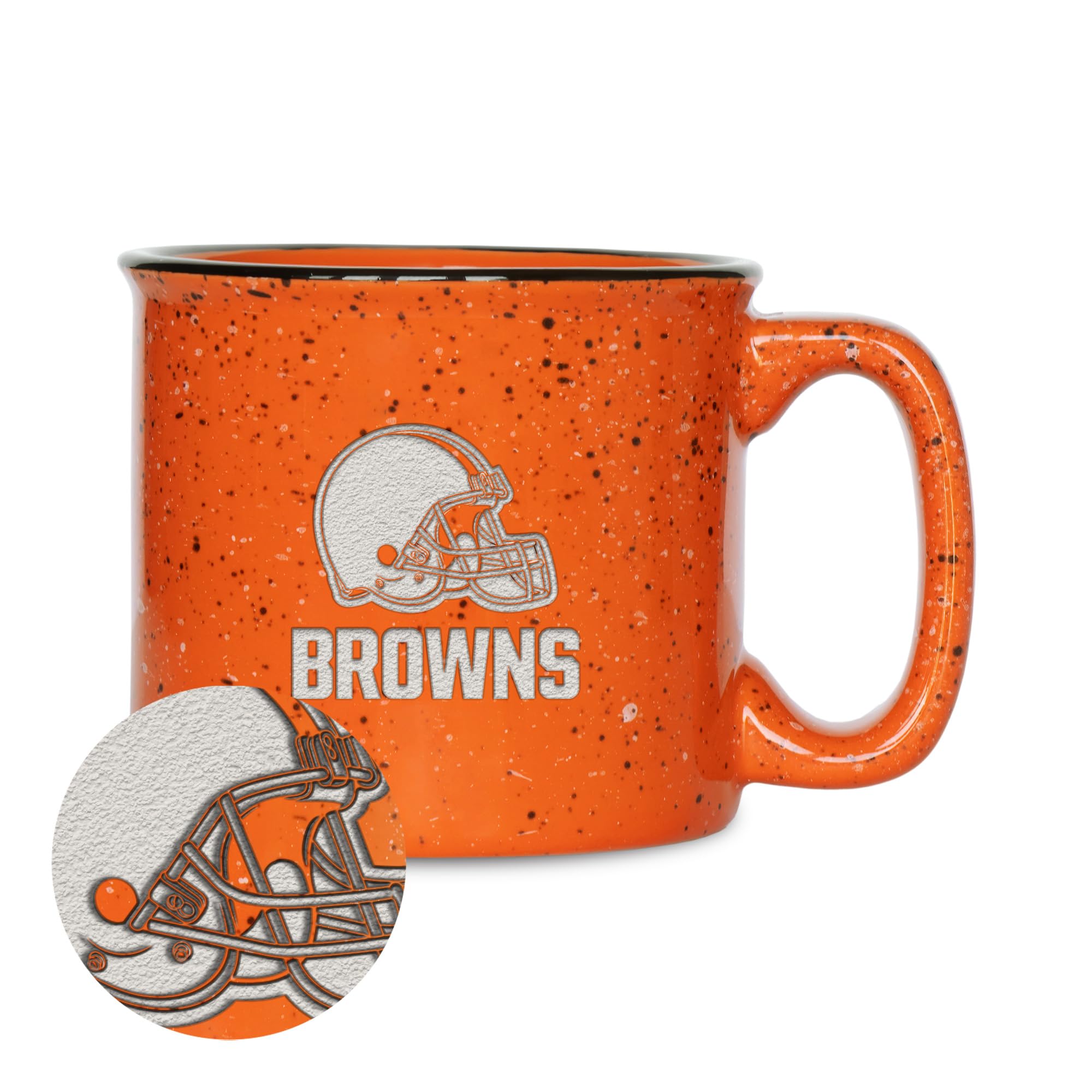 Cleveland Browns tasse feu de camp Rico Industries mug en acier gravé laser 355ml