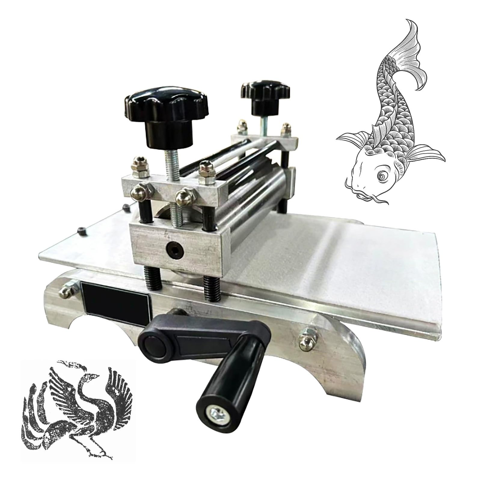 Máquina de grabado manual, máquina de impresión de prensa plana con altura de rodillo ajustable, prensa de grabado laminadora manual, ideal para huecograbado, relieve