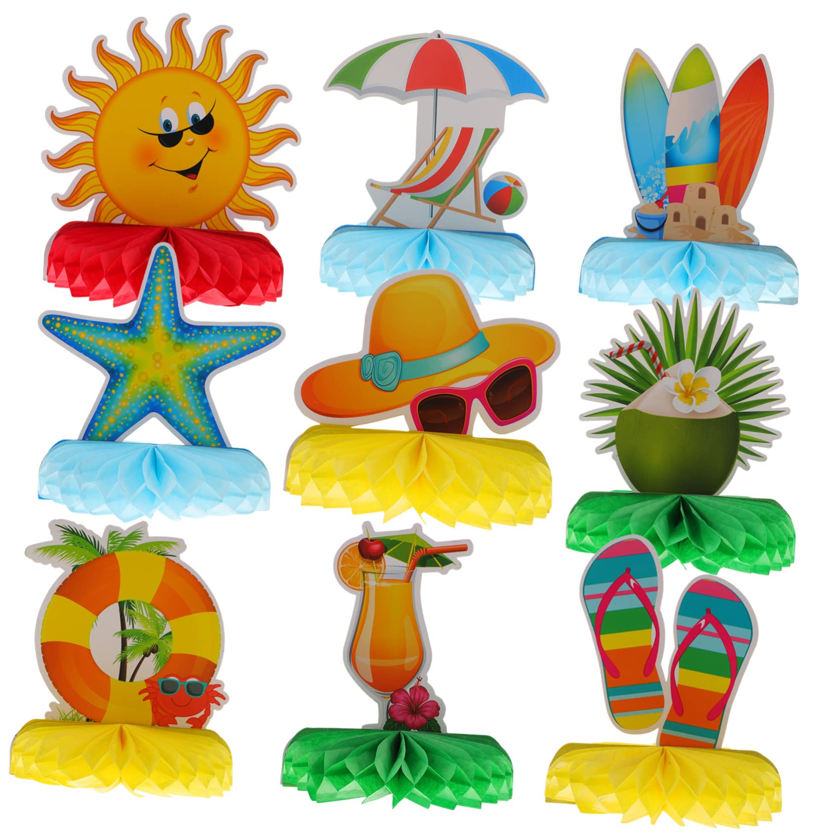ifundom 27stücke Hawaii Party Deko Teiliges Honigwaben Ornament Für Sommerfestlichkeiten Einfache Anbringung Farbenfroh Für Fotohintergründe Und Kreative Partystimmung