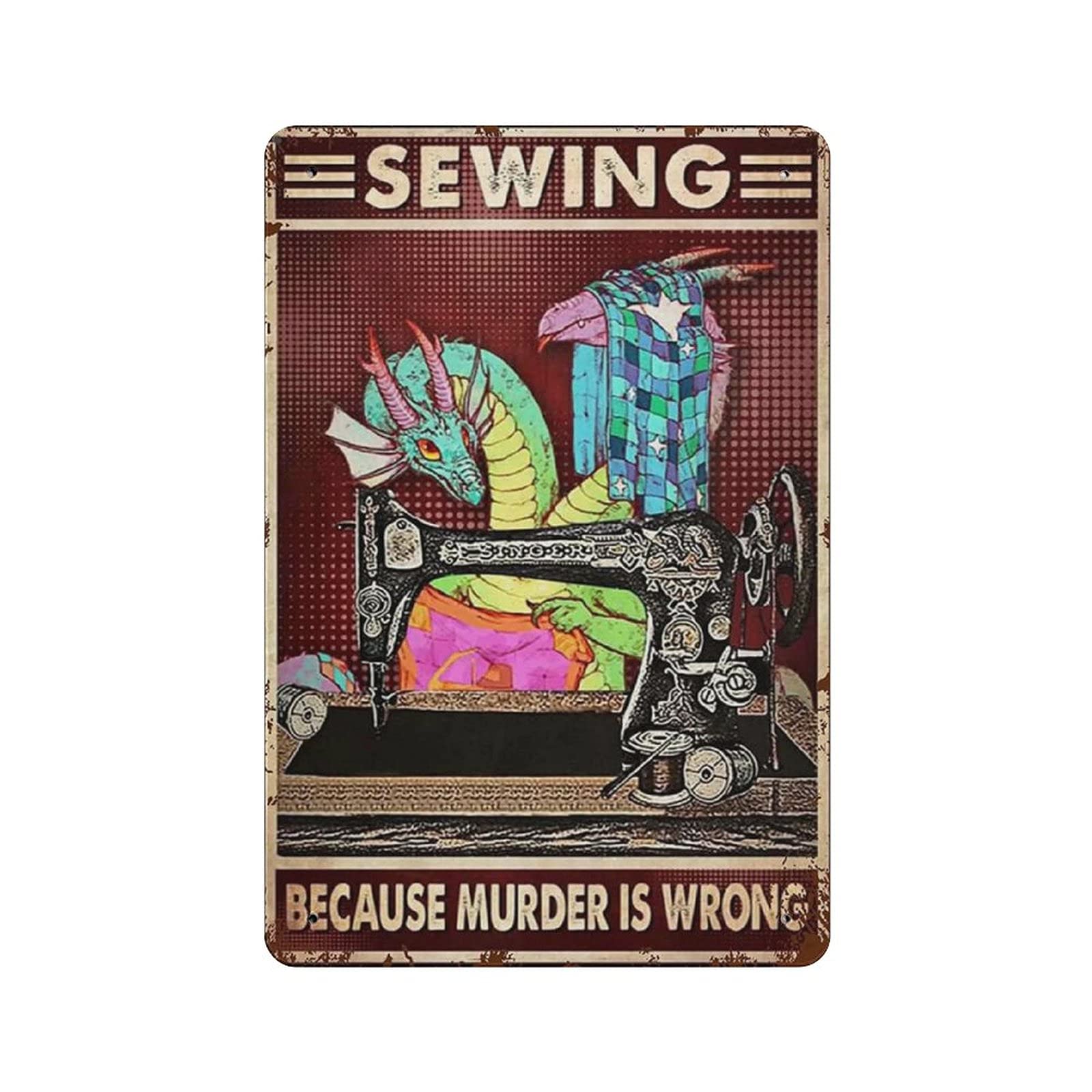 Metal Tin Sign Sewing Vintage Tin Poster Metal Sign Wall Decoration Country Kitchen Home Garage Decor 12"x8"