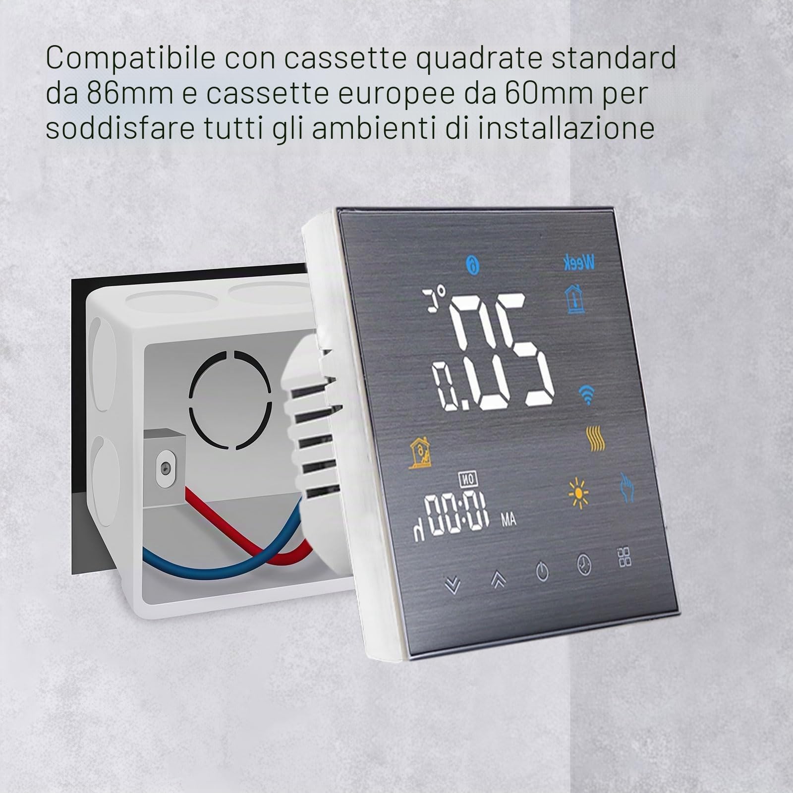 3000 Serie Wi-Fi Termostato- Termostato Touchscreen Programmabile per Riscaldamento o Raffreddamento - Controllo Remoto da Cellulare Compatibile con Alexa, Google Home e IFTTT