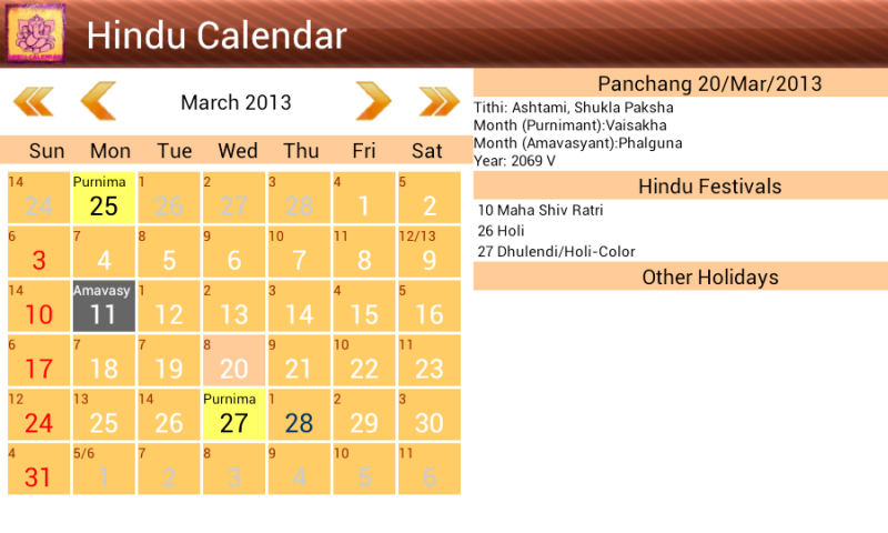 Hindu Calendar:Amazon.com:Appstore for Android
