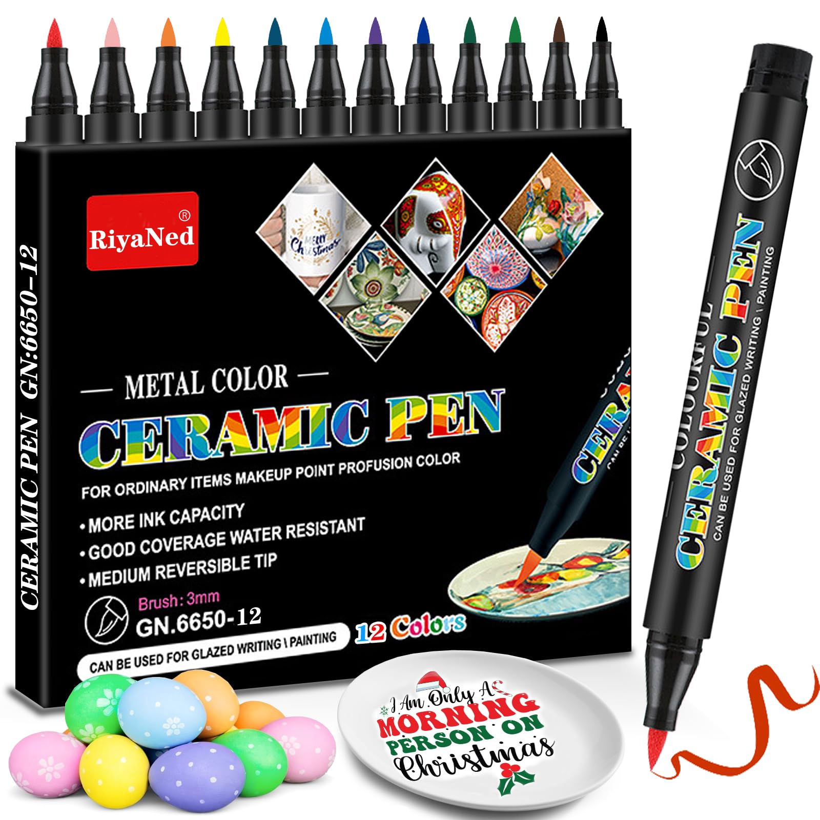 Matite In Porcellana RiyaNed 12 Colori | Lavabili In Lavastoviglie | Per Decorazione Ceramica - Foto 7