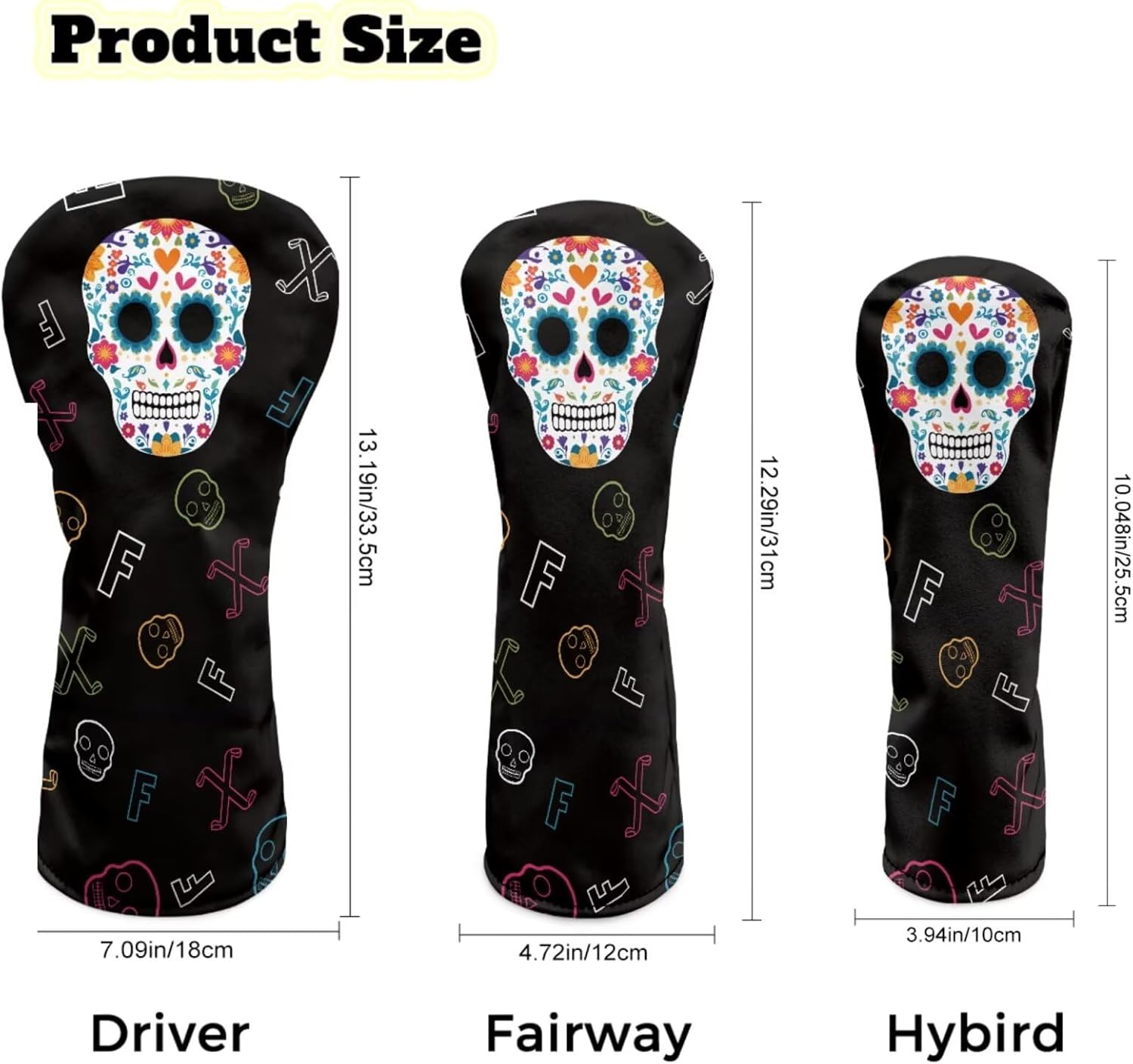 COEQINE 2/3/4 Piece Golf Head Covers for Woods and Driver Funny Golf Headcovers Gifts for Dad, Men, and Women