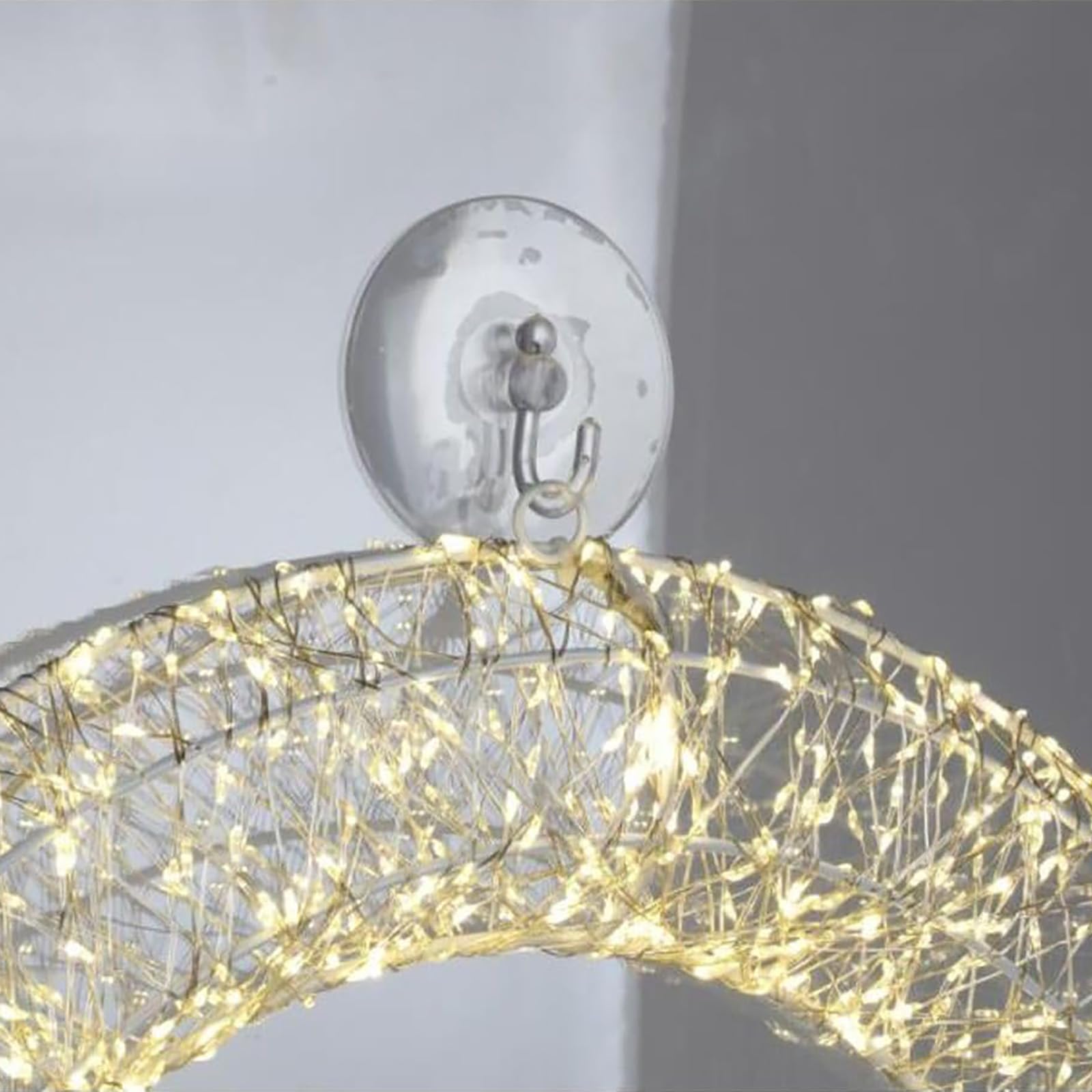 LED Lichterkranz 50 cm 1440 LEDs Warmweiß Timer Weihnachtskranz Leuchtkranz | BURI LED-Drahtkranz IP44 für Tür, Fenster und Außenbereich mit Timer als stimmungsvolle Weihnachtsbeleuchtung außen