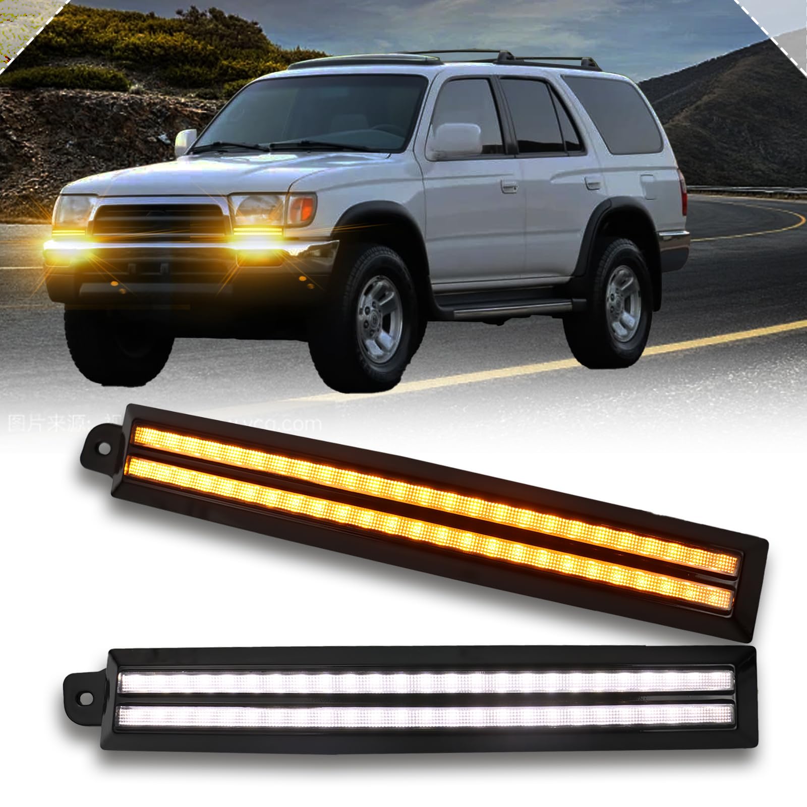 Amazon.com: PGTOPONE Switchback White/Amber LED Front Side Marker